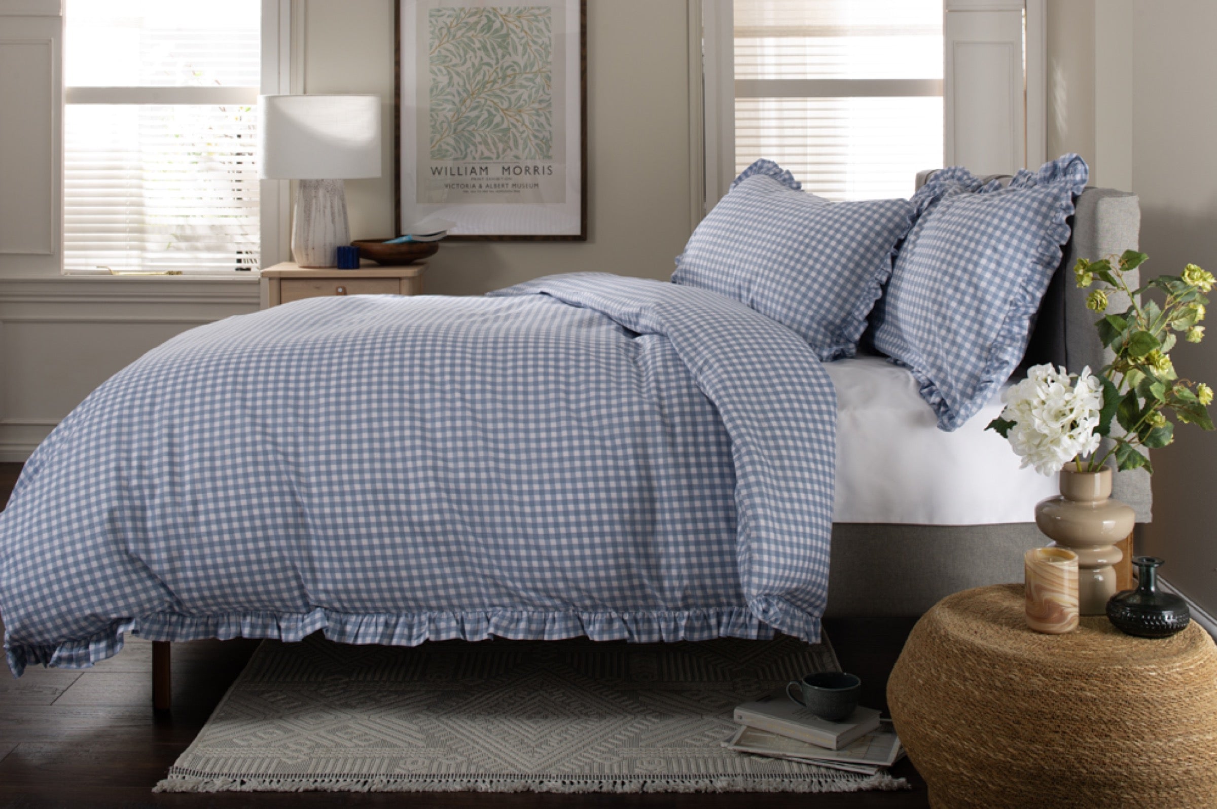 Gingham Frilled Duvet Set