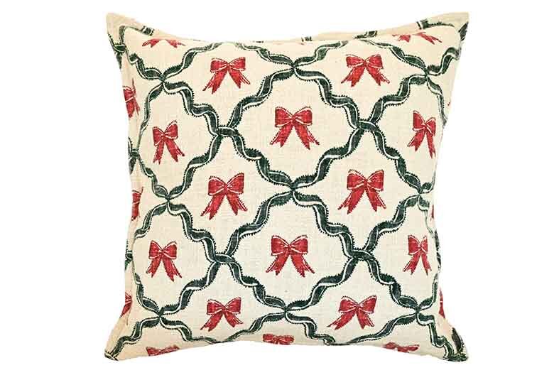 Trellis and bow cushion