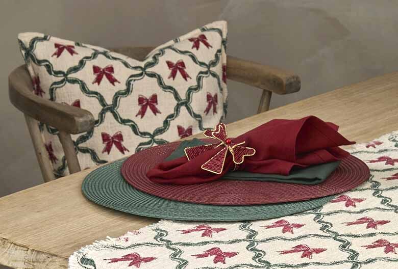 Trellis and bow cushion