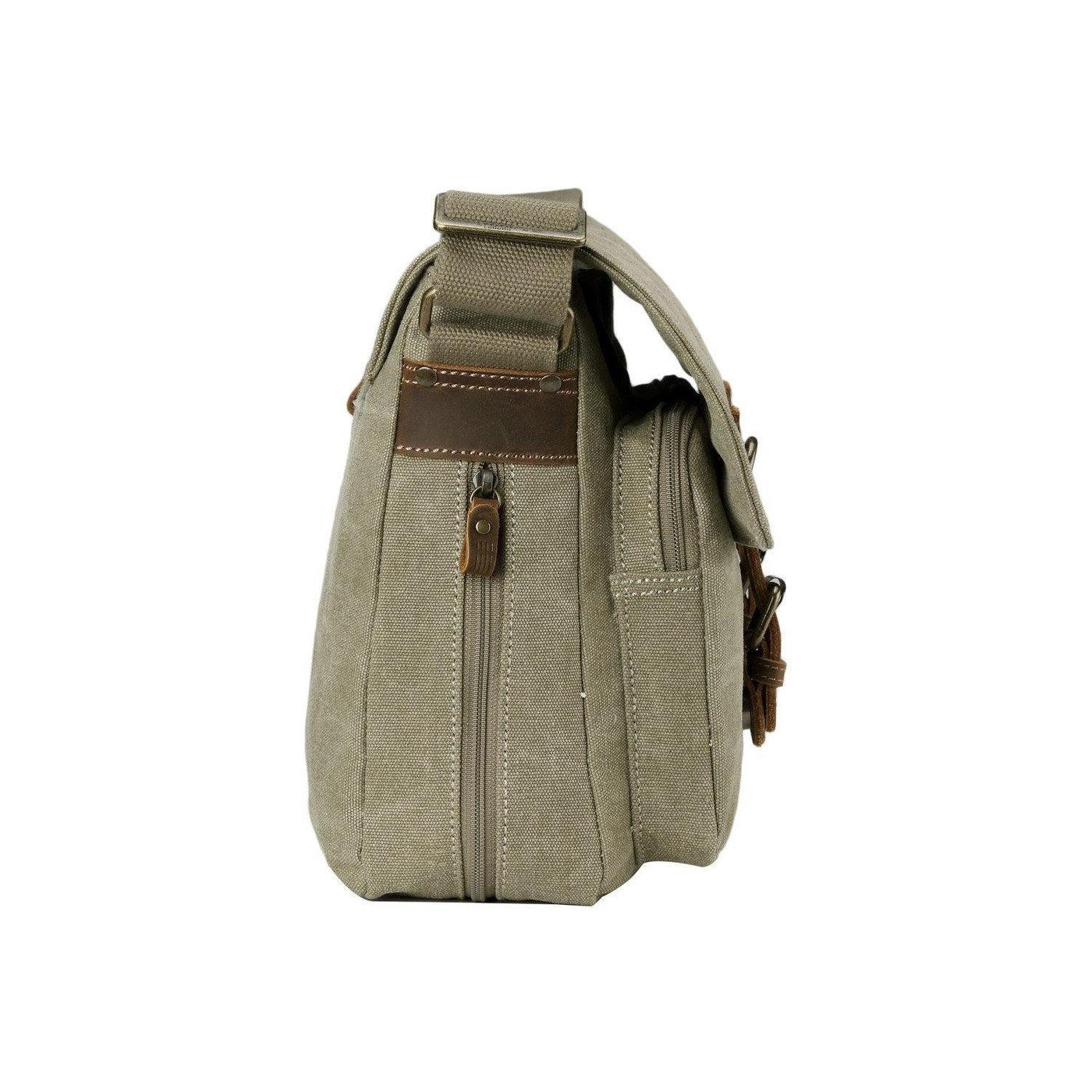 CLASSIC CANVAS MESSENGER BAG - TRP0210 - KHAKI - RUTHERFORD & Co