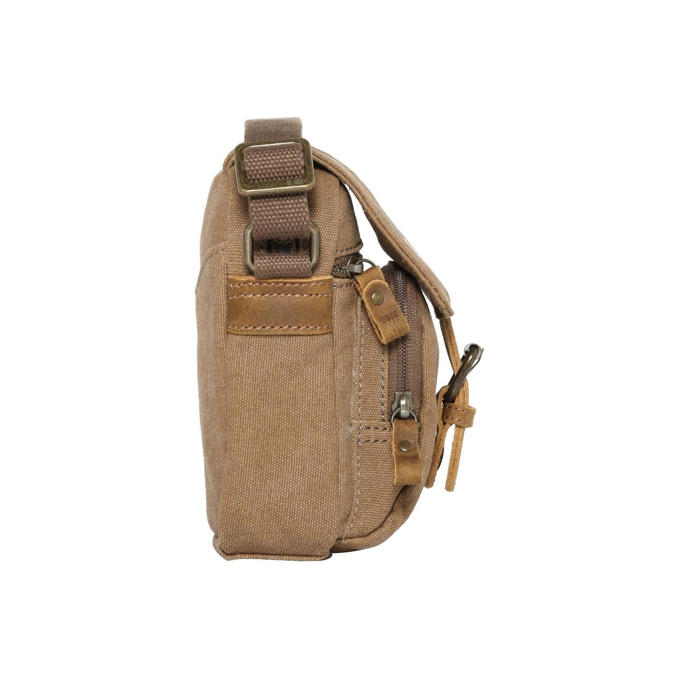 CLASSIC CANVAS ACROSS BODY BAG - TRP0213 - BROWN - RUTHERFORD & Co