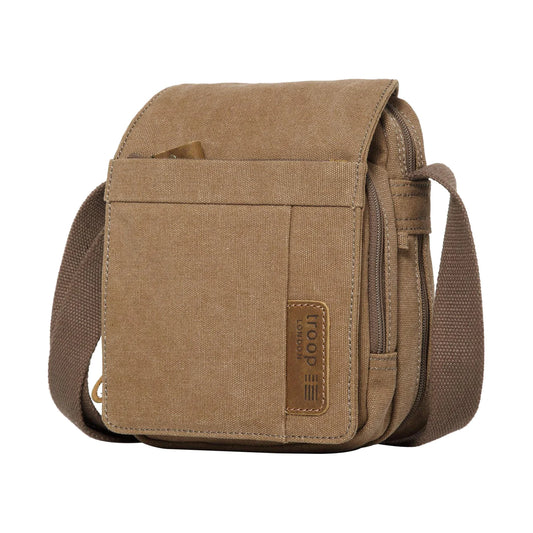 CLASSIC CANVAS ACROSS BODY BAG - TRP0220 - BROWN - RUTHERFORD & Co