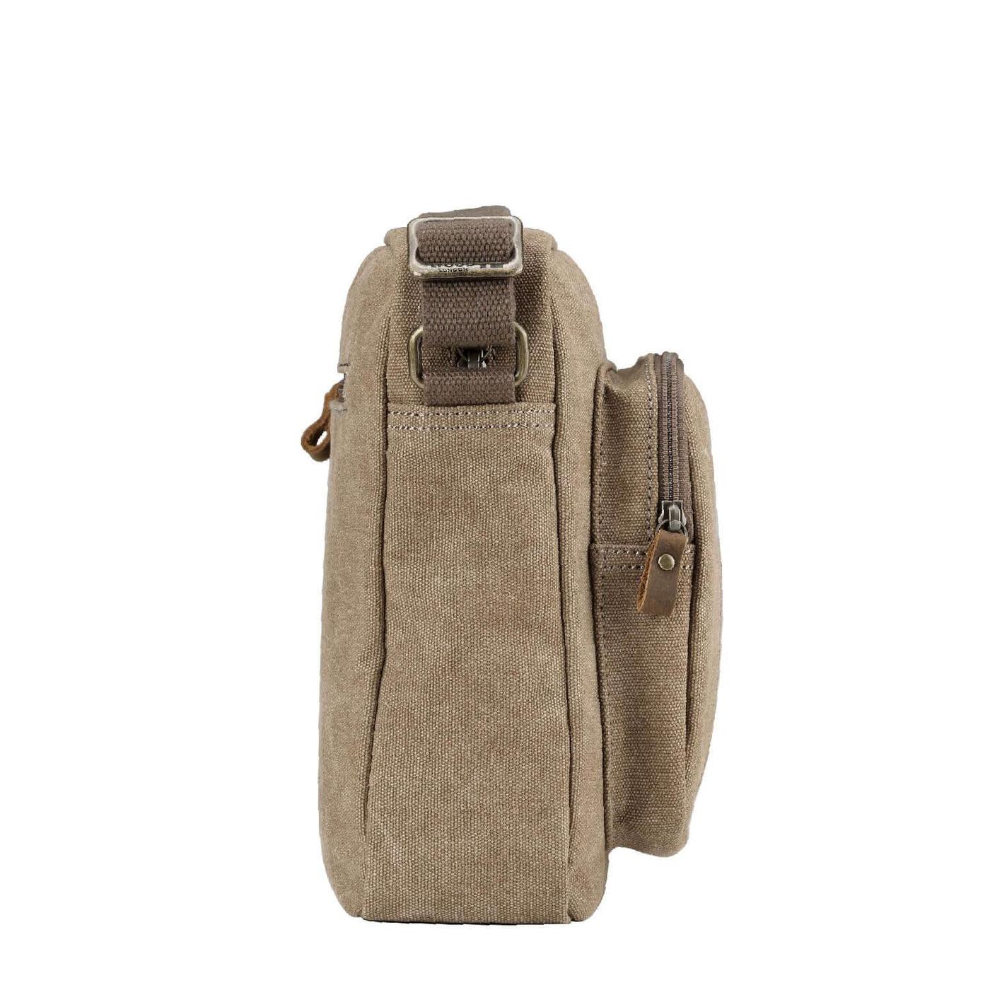 CLASSIC CANVAS ACROSS BODY BAG - TRP0234 - BROWN - RUTHERFORD & Co