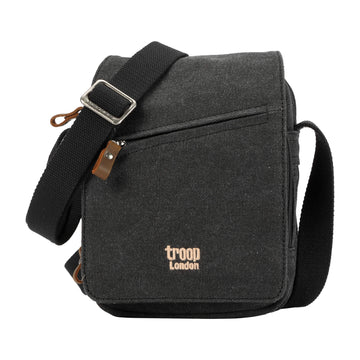 Canvas Flap Crossbody Bag | TRP0239 Black Stone Wash