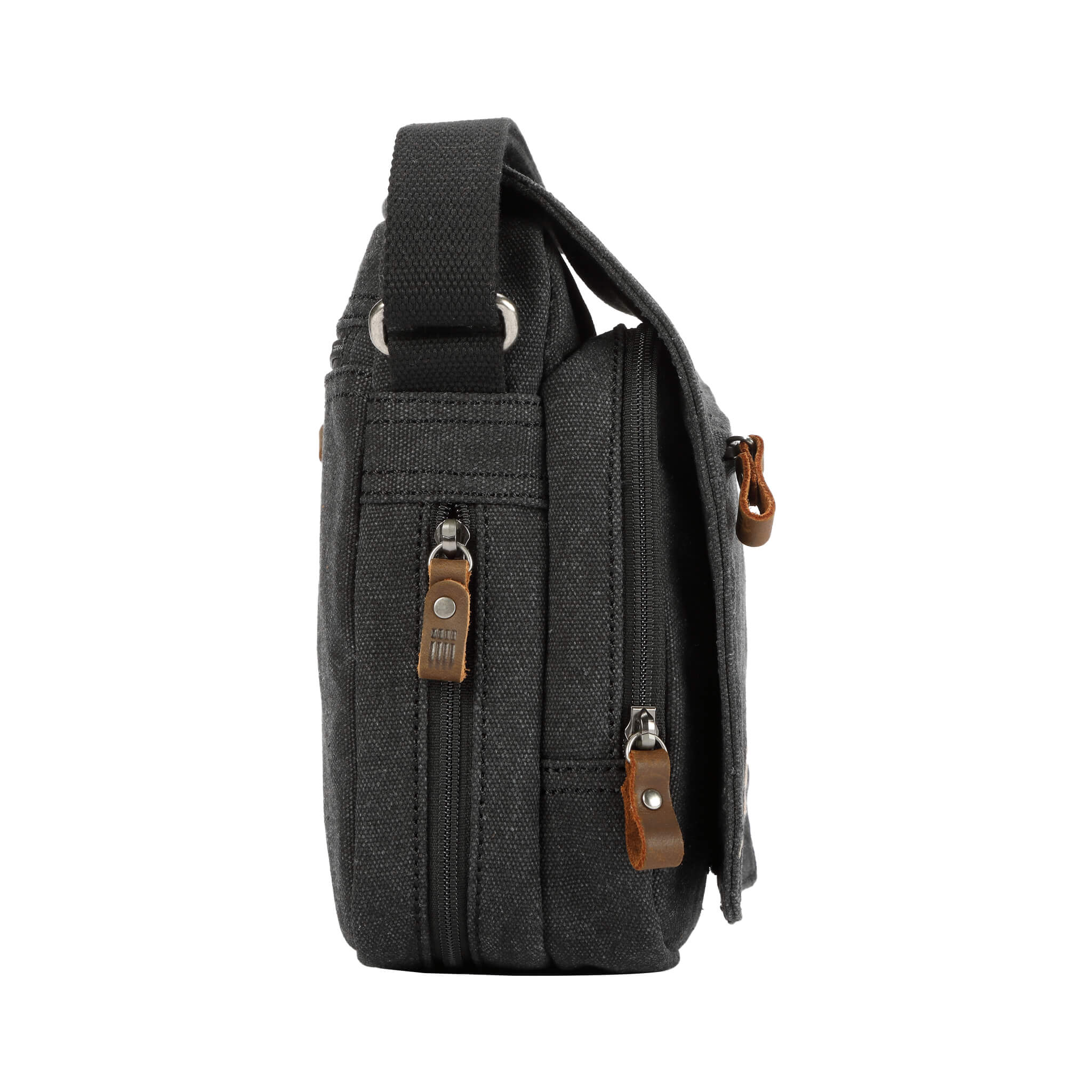 Canvas Flap Crossbody Bag | TRP0239 Black Stone Wash