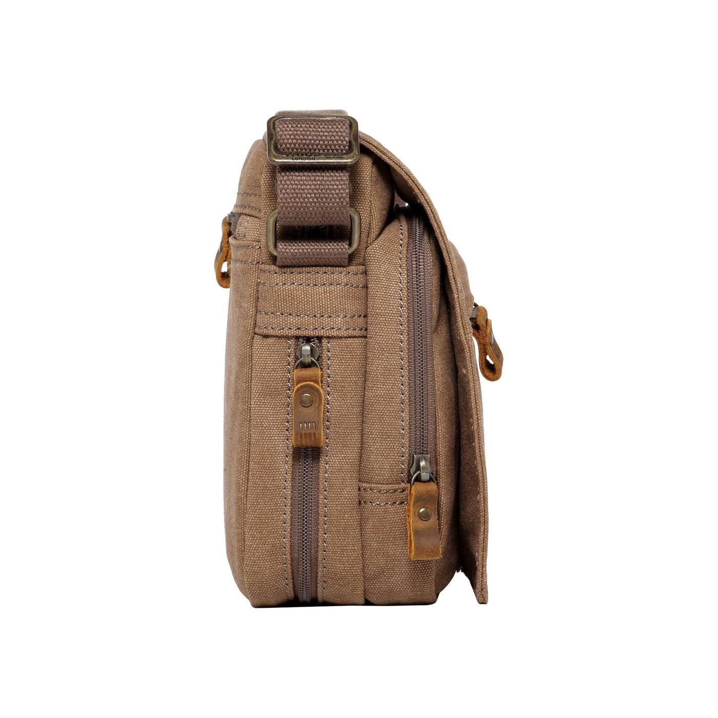 CLASSIC CANVAS ACROSS BODY BAG - TRP0239 - BROWN - RUTHERFORD & Co