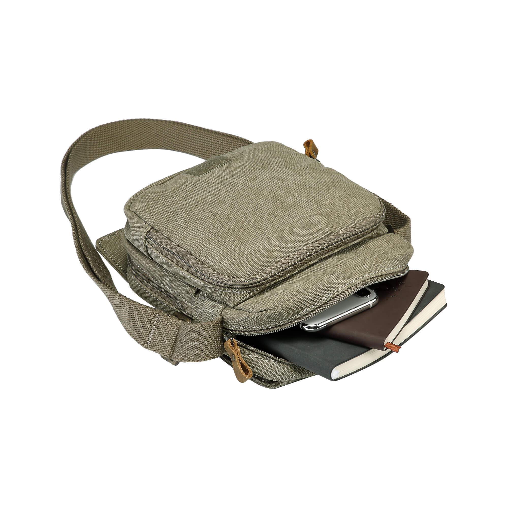 Canvas Flap Crossbody Bag | TRP0239 Khaki