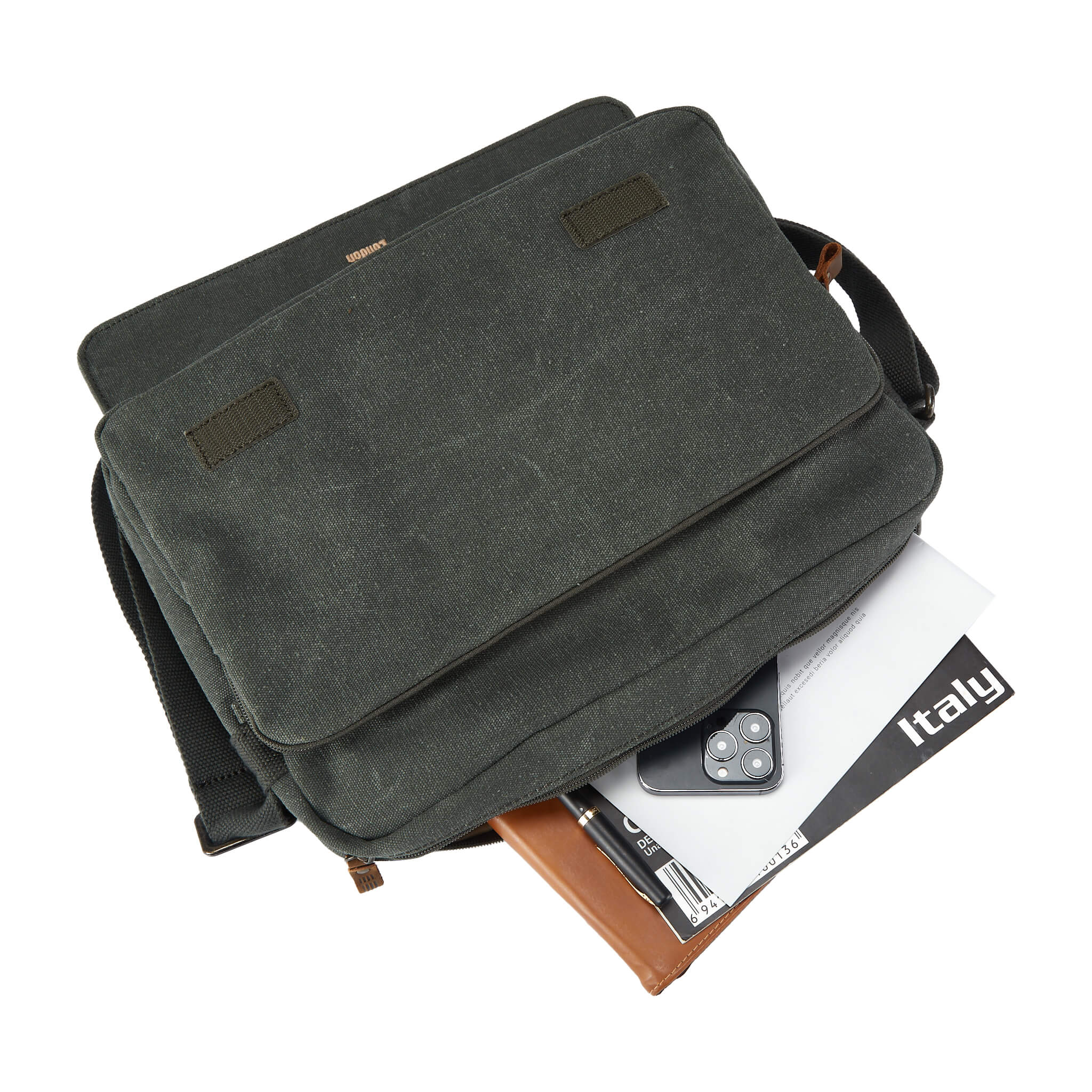 Classic Canvas Messenger Bag | TRP0241 Green