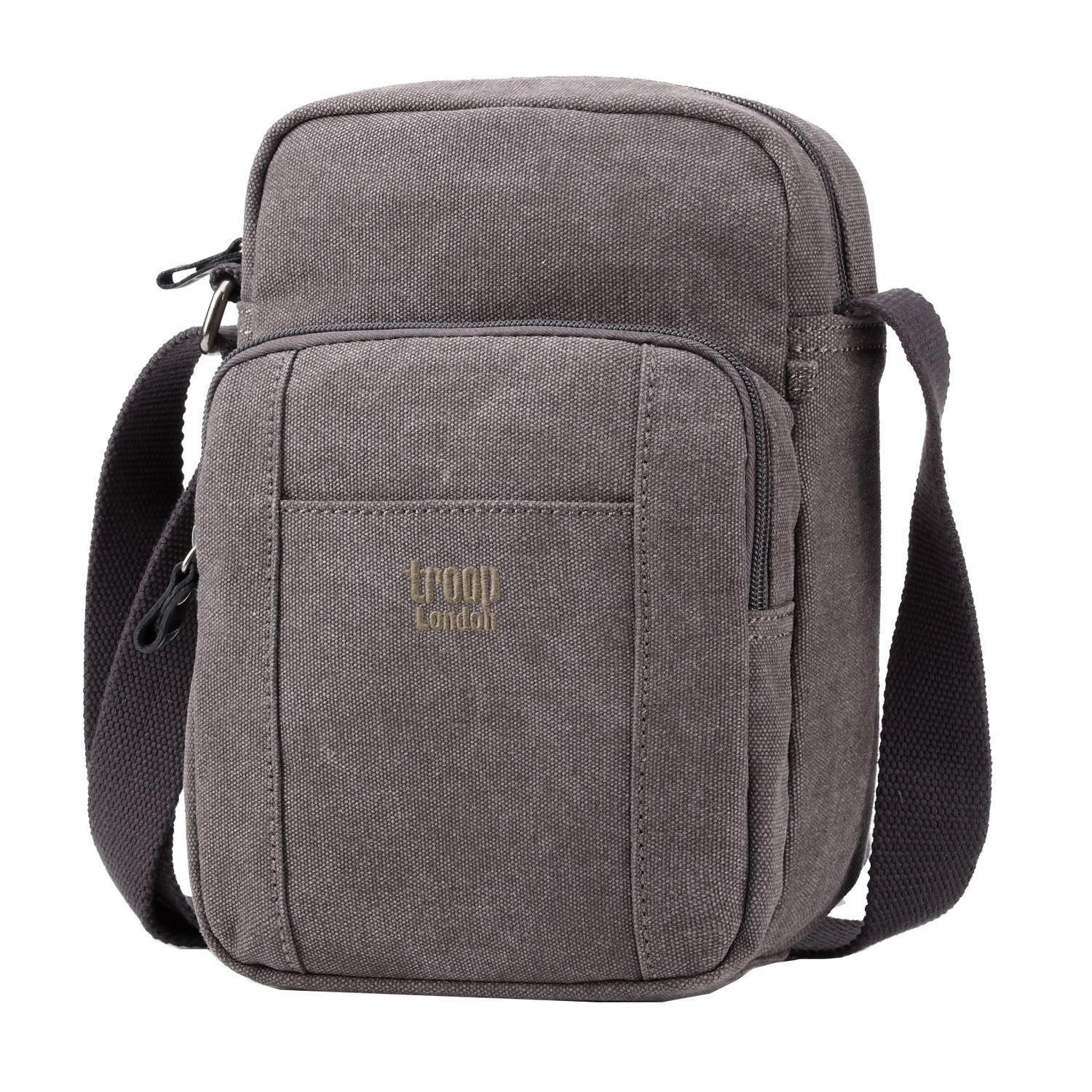 Vertical Canvas Crossbody Bag | TRP0370 Black
