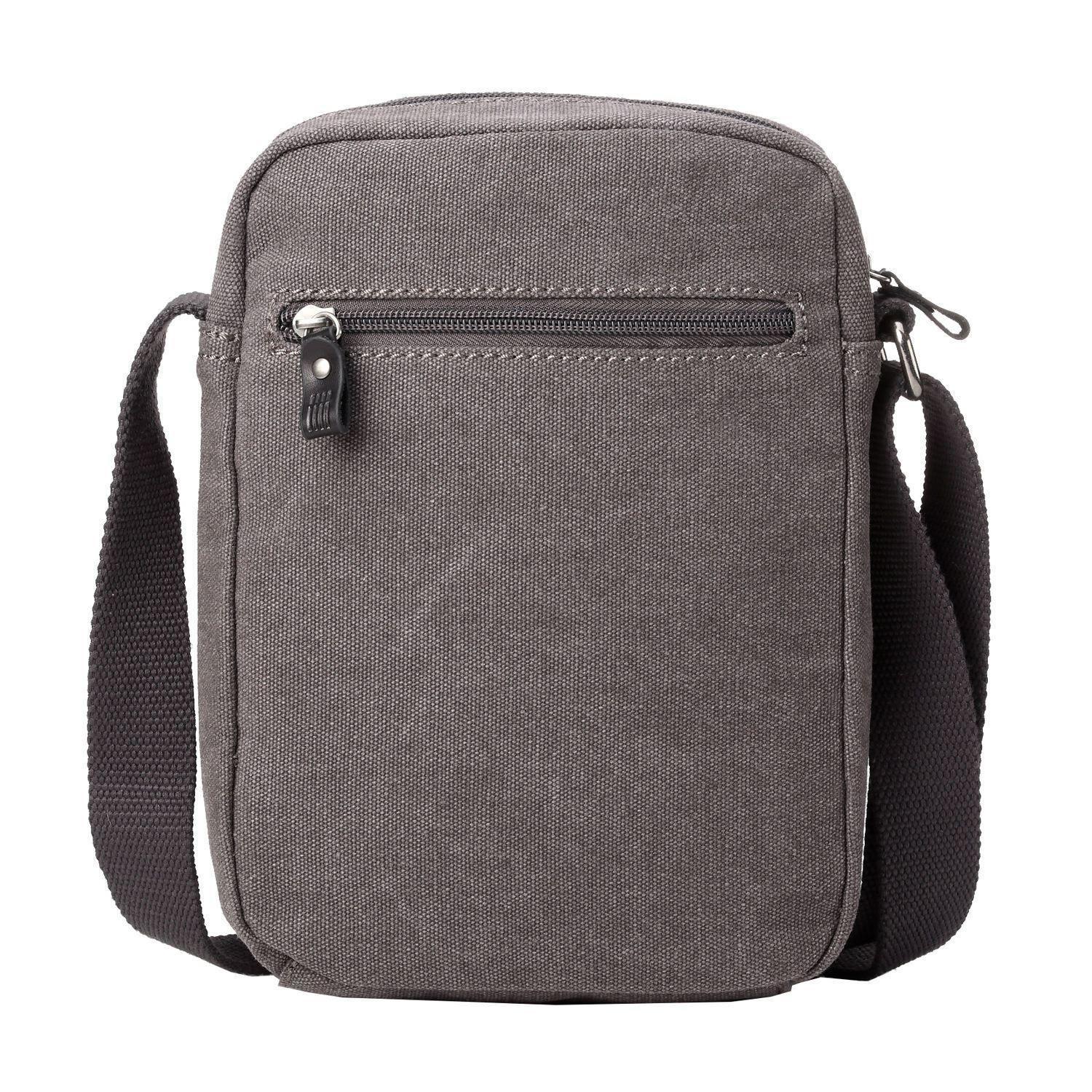 Vertical Canvas Crossbody Bag | TRP0370 Black