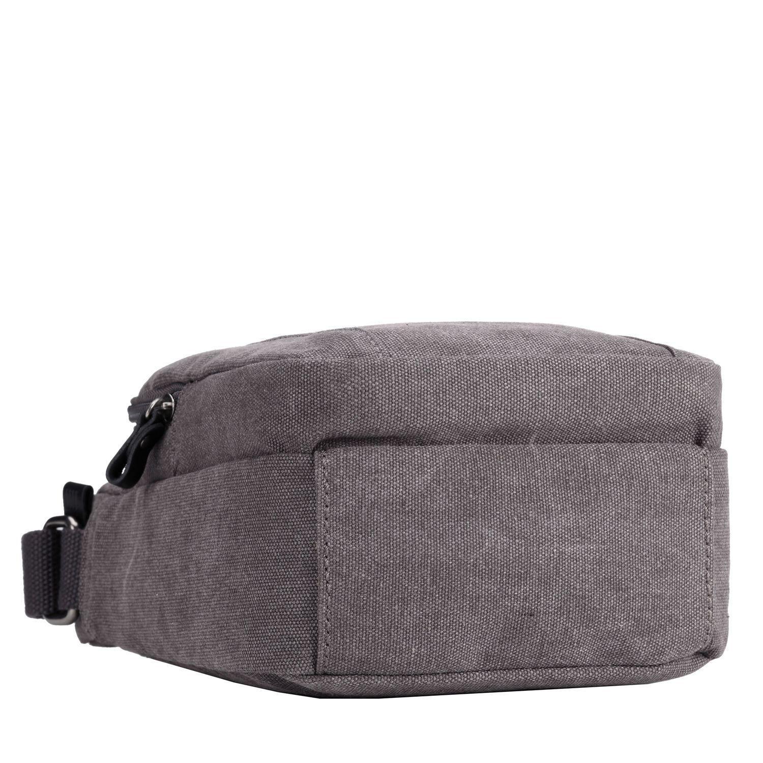 Vertical Canvas Crossbody Bag | TRP0370 Black