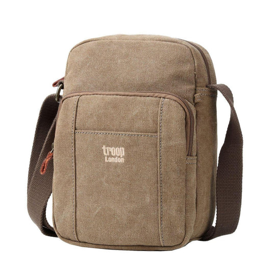 CLASSIC CANVAS ACROSS BODY BAG - TRP0370 - BROWN - RUTHERFORD & Co