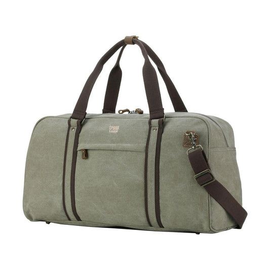 CLASSIC CANVAS TRAVEL DUFFEL BAG - LARGE HOLDALL - KHAKI - RUTHERFORD & Co