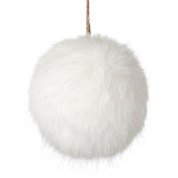 Hanging White Fur Pom Pom
