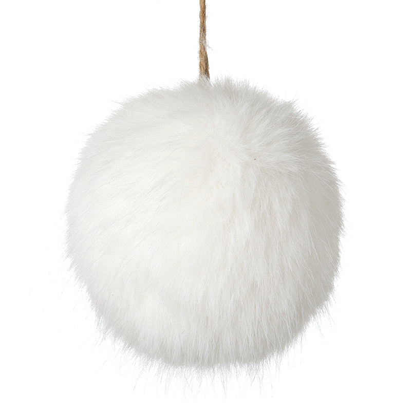 Hanging White Fur Pom Pom
