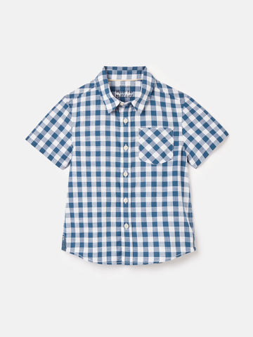 Wilson Blue Cotton Check Shirt