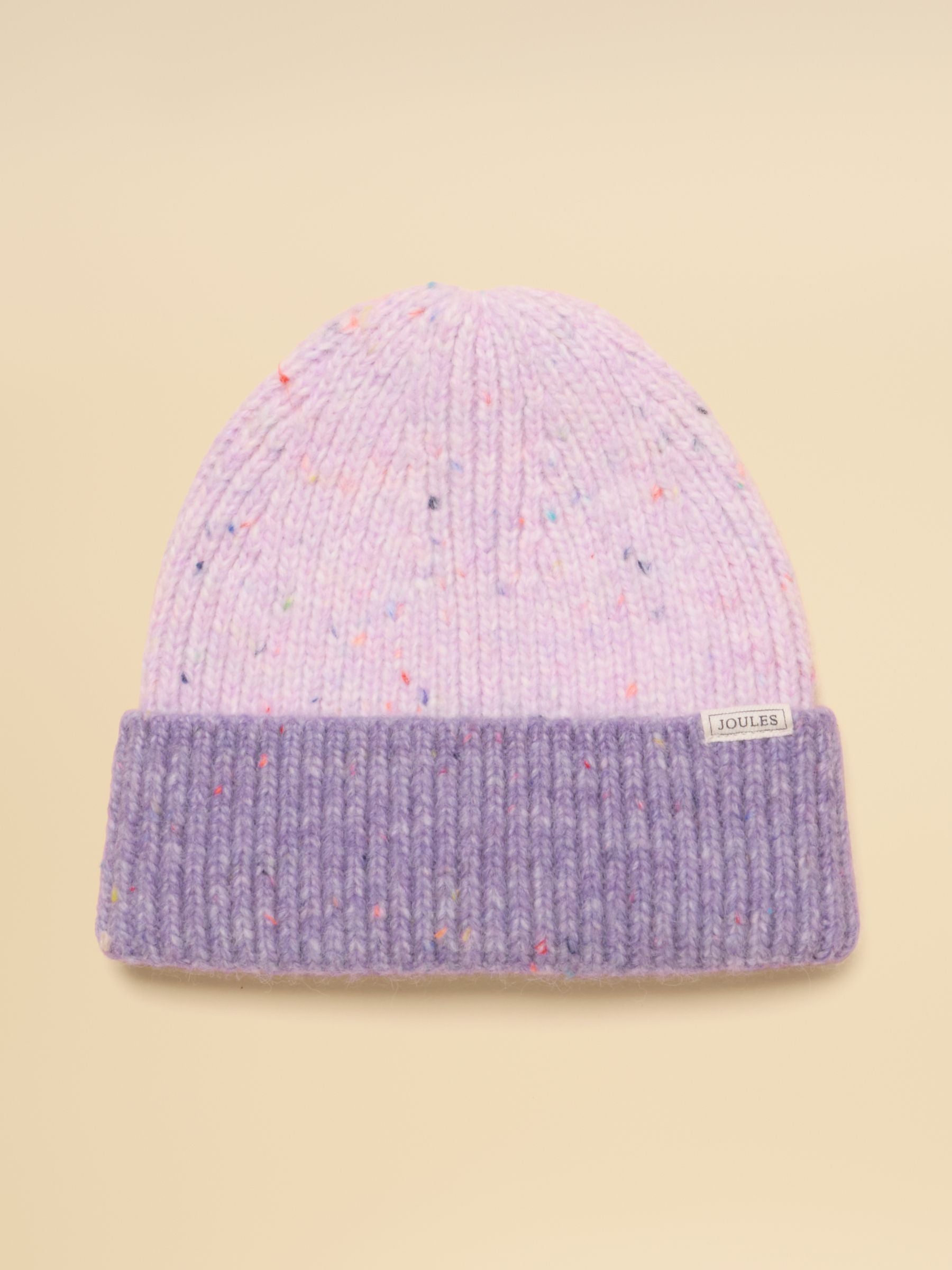 Colourblock Lilac Purple Beanie Hat