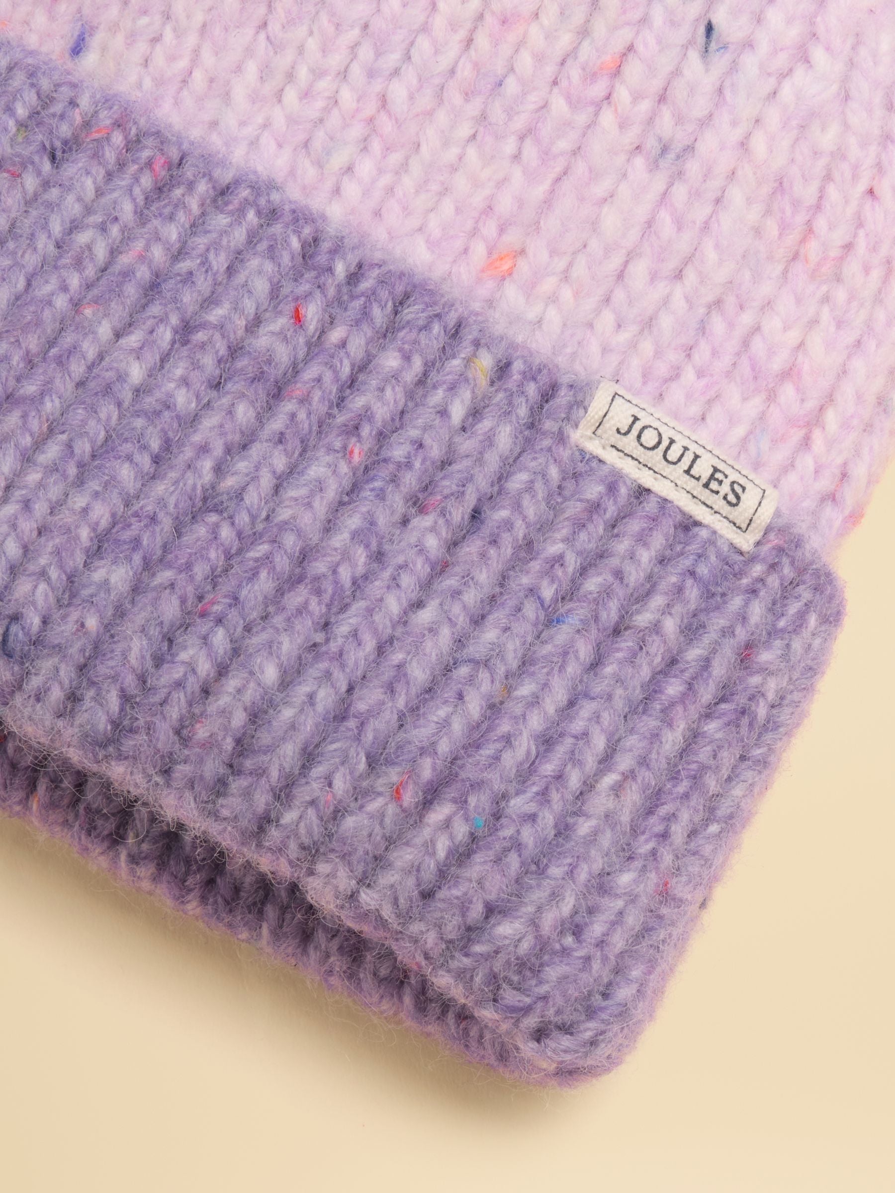Colourblock Lilac Purple Beanie Hat
