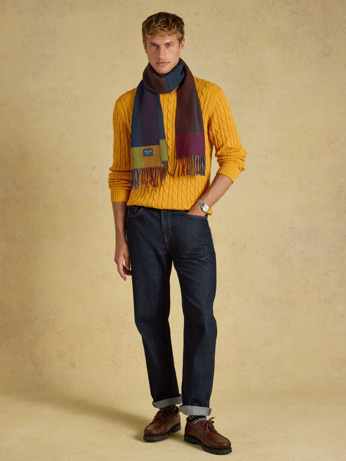 Langtree Scarf - Multi Herringbone Colourblock