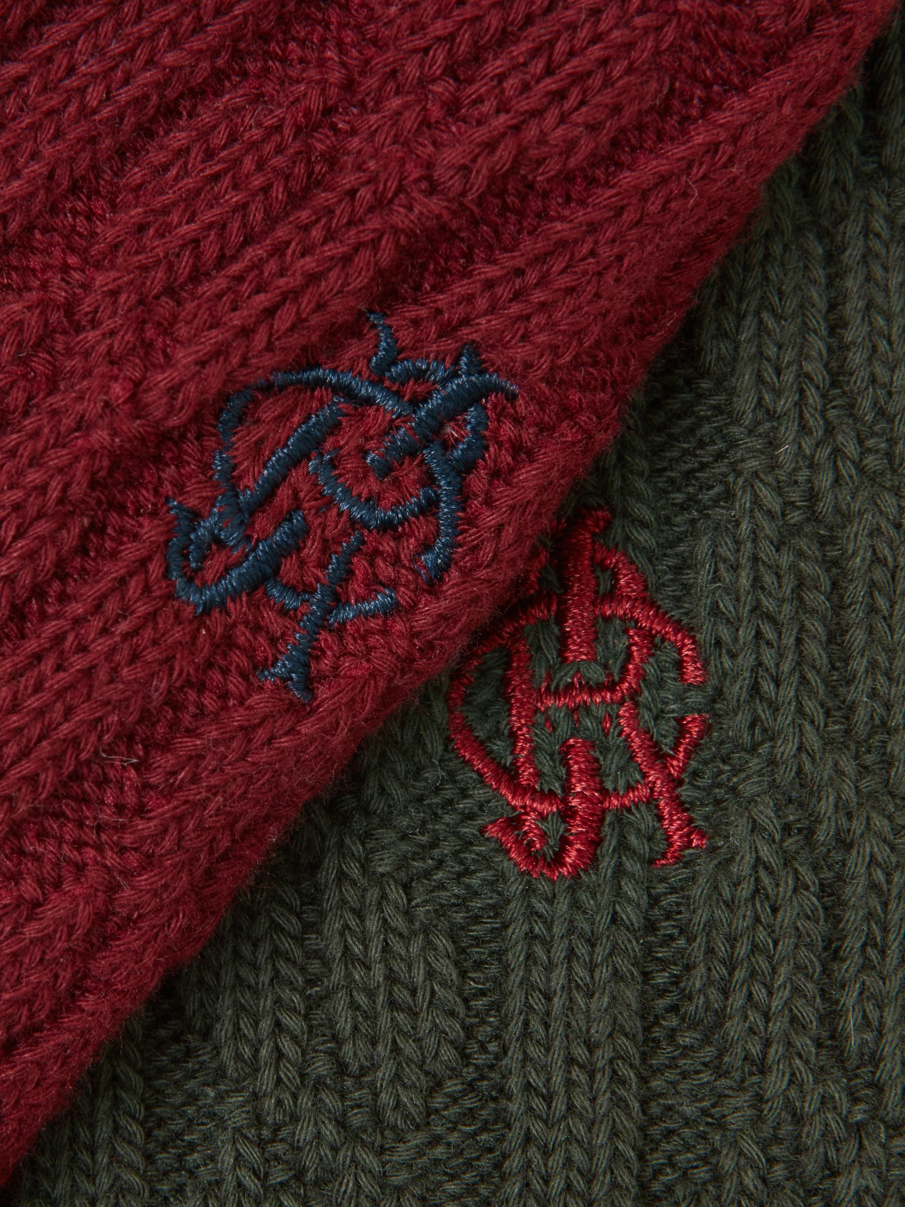 Men's Cable Knit Green & Red Socks 2 Pack