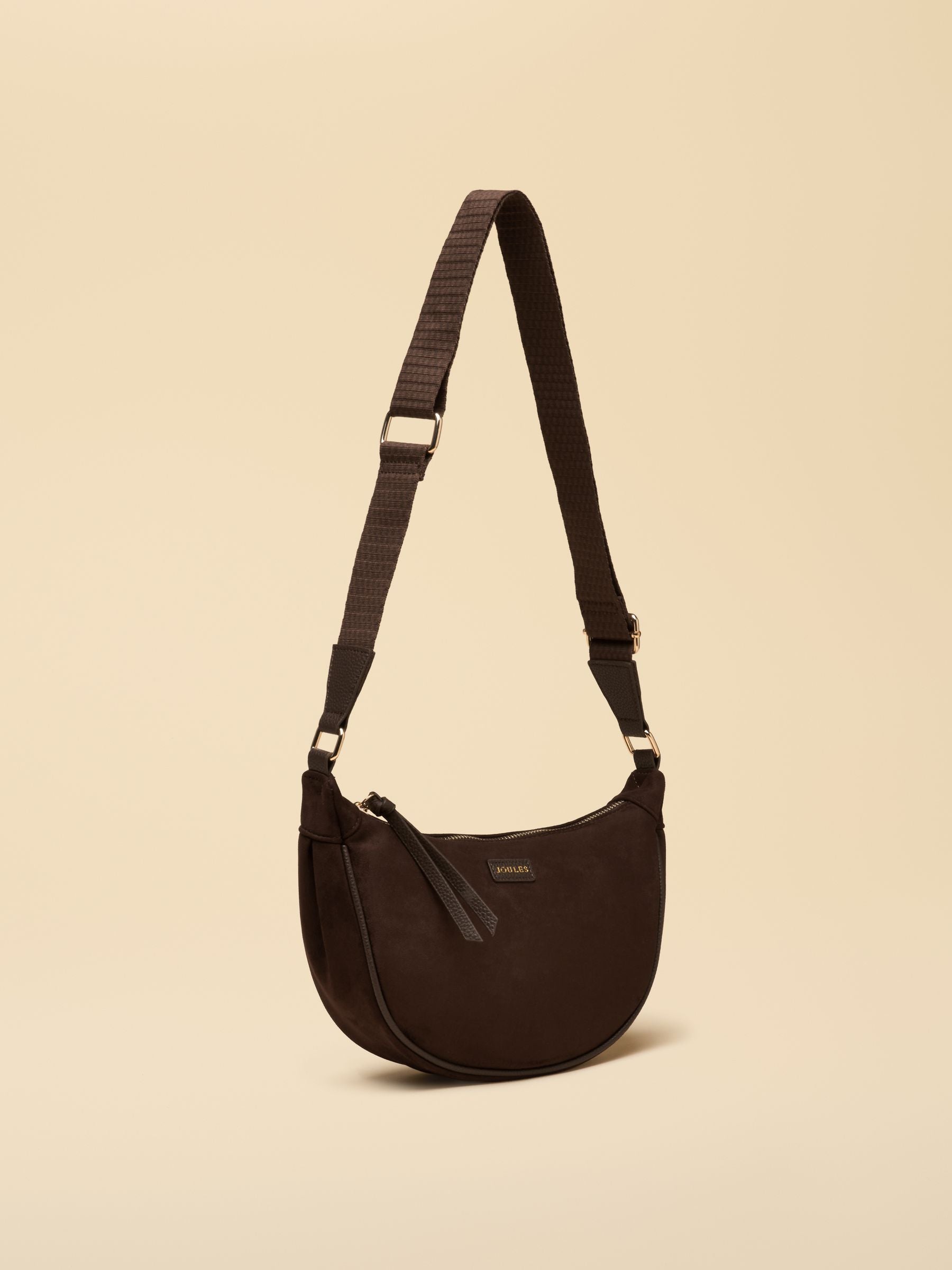 Suedette Chocolate Brown Moon Cross Body bag