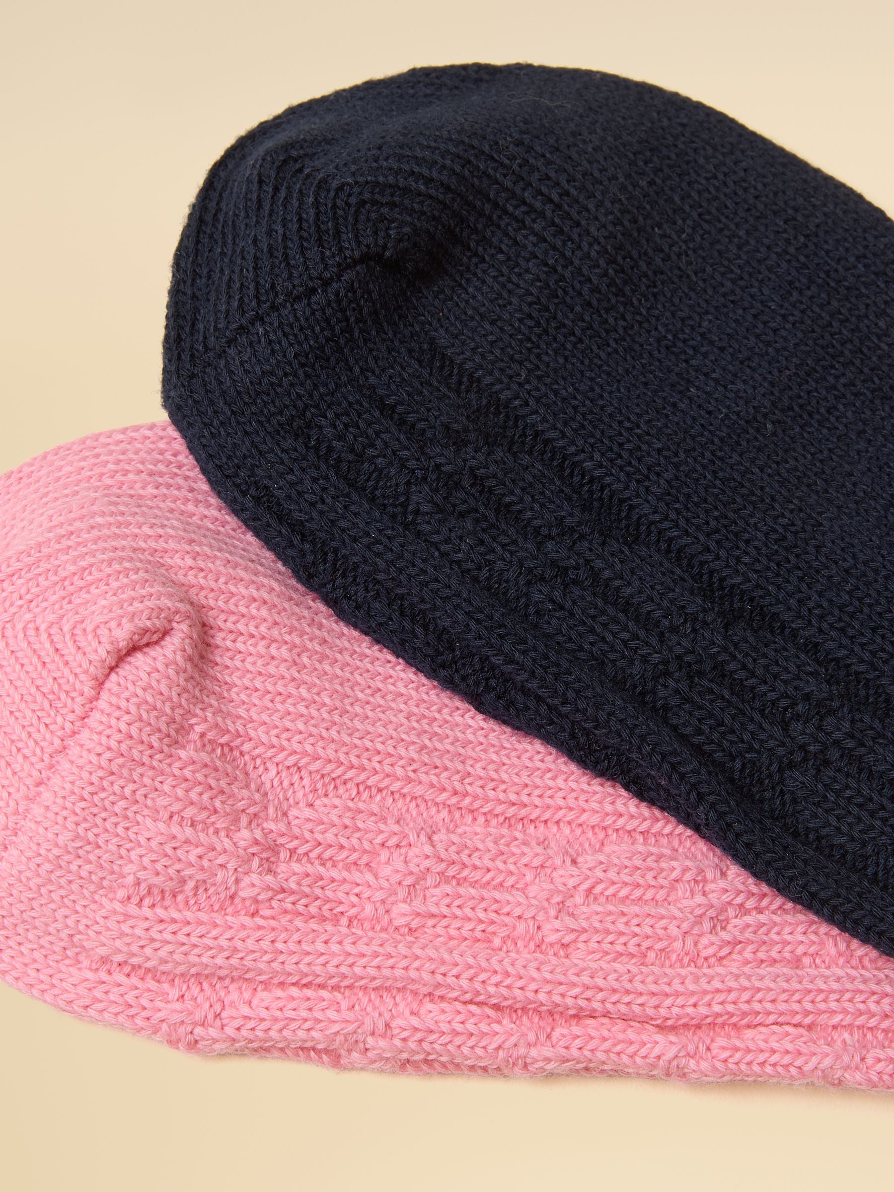Women's Cable Knit Navy & Pink Socks 2 Pack  (size 4 - 8)