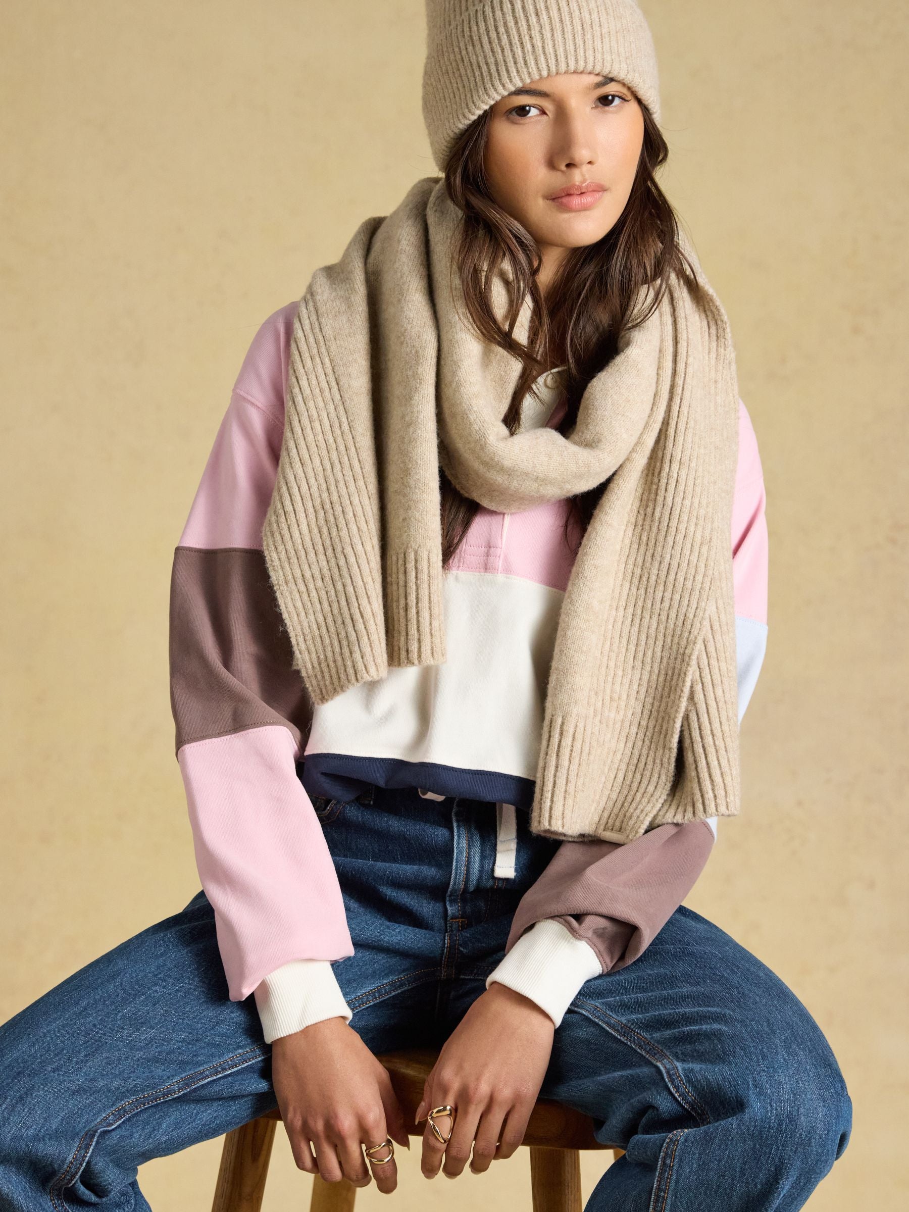 Fine Knit Oatmeal Scarf