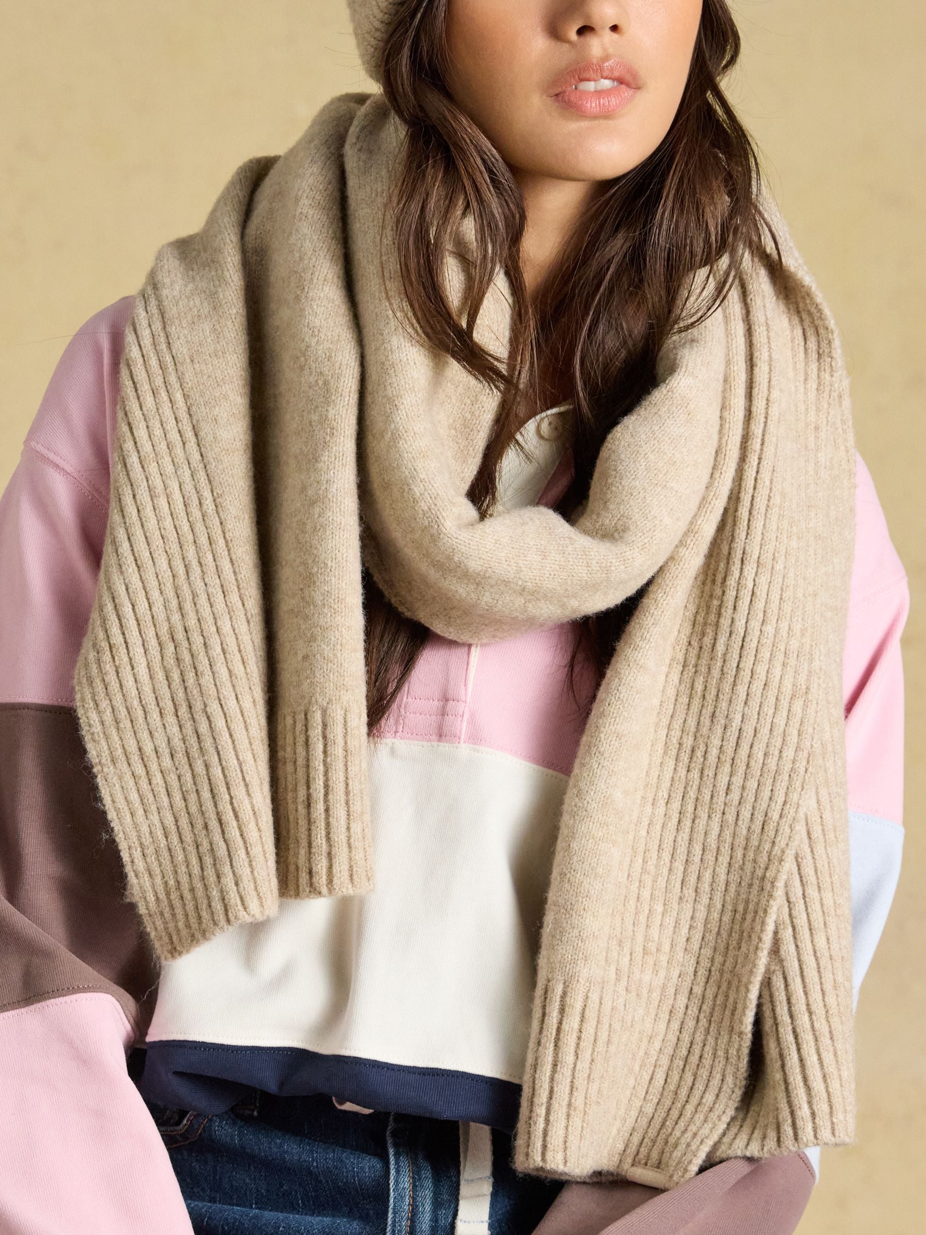 Fine Knit Oatmeal Scarf