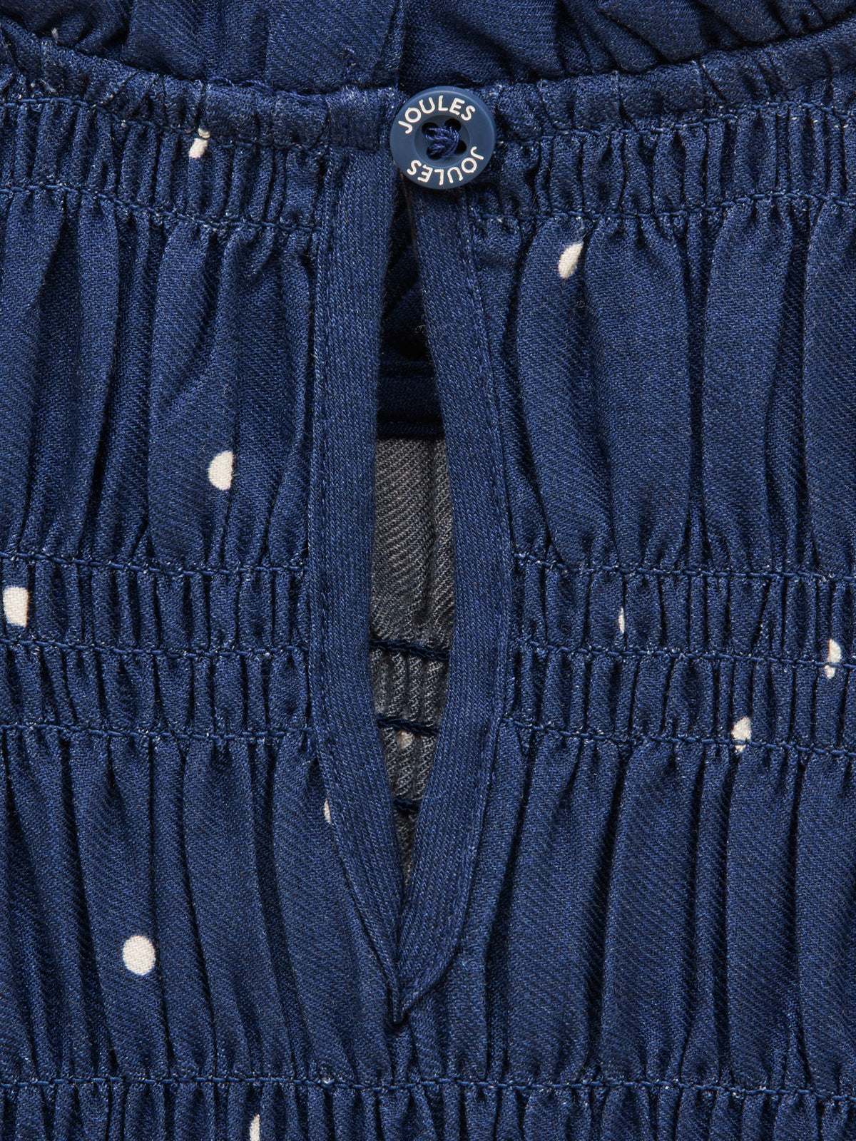 Long Sleeve Shirred Dress - Navy Blue