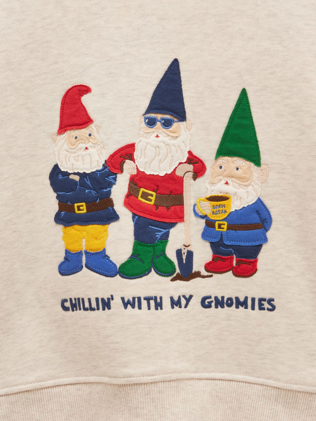 Applique Sweatshirt - Oat Gnome