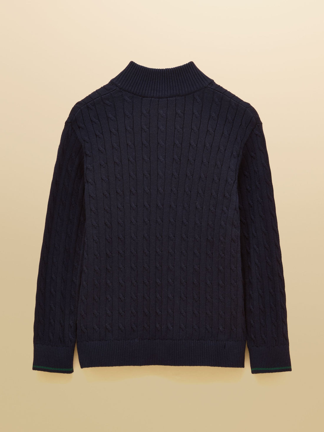 Hillside Cable Knit Quarter Zip Jumper – Navy