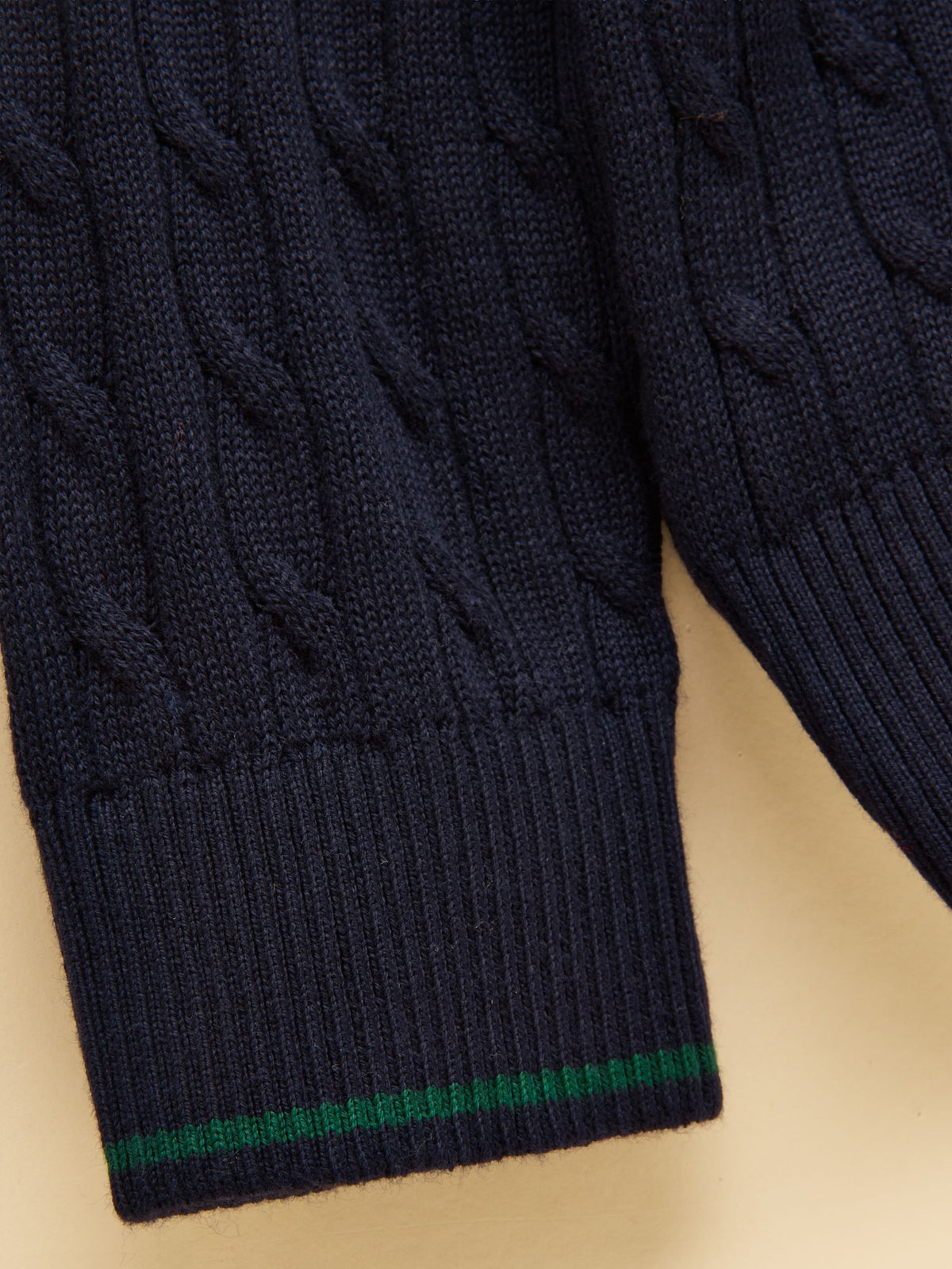 Hillside Cable Knit Quarter Zip Jumper – Navy