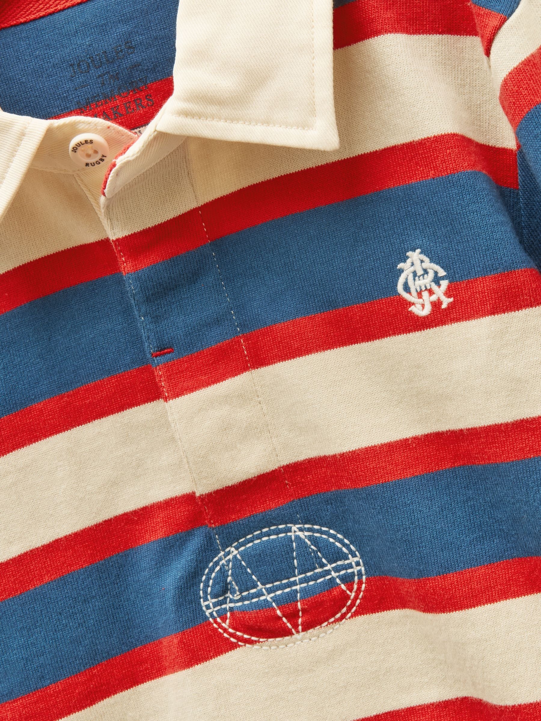 Boys' Rugby Club Red & Blue Long Sleeve Rugby Shirt