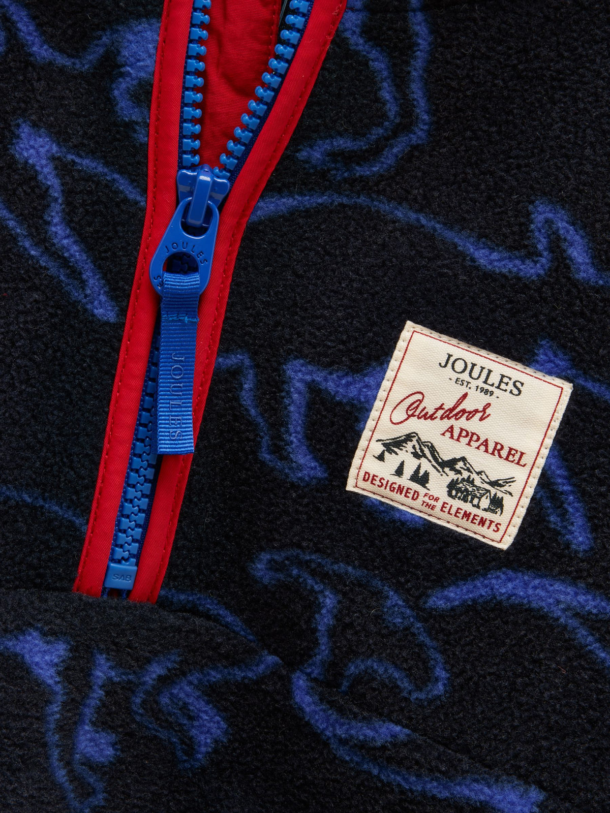 Polar Fleece Quarter Zip - Navy Dino