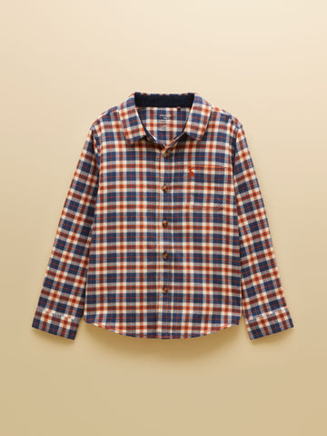 Flannel Checked Shirt - Burnt Orange