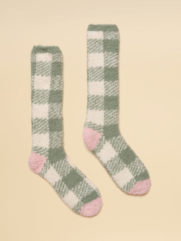 Socks (size 4-8) - Green Check