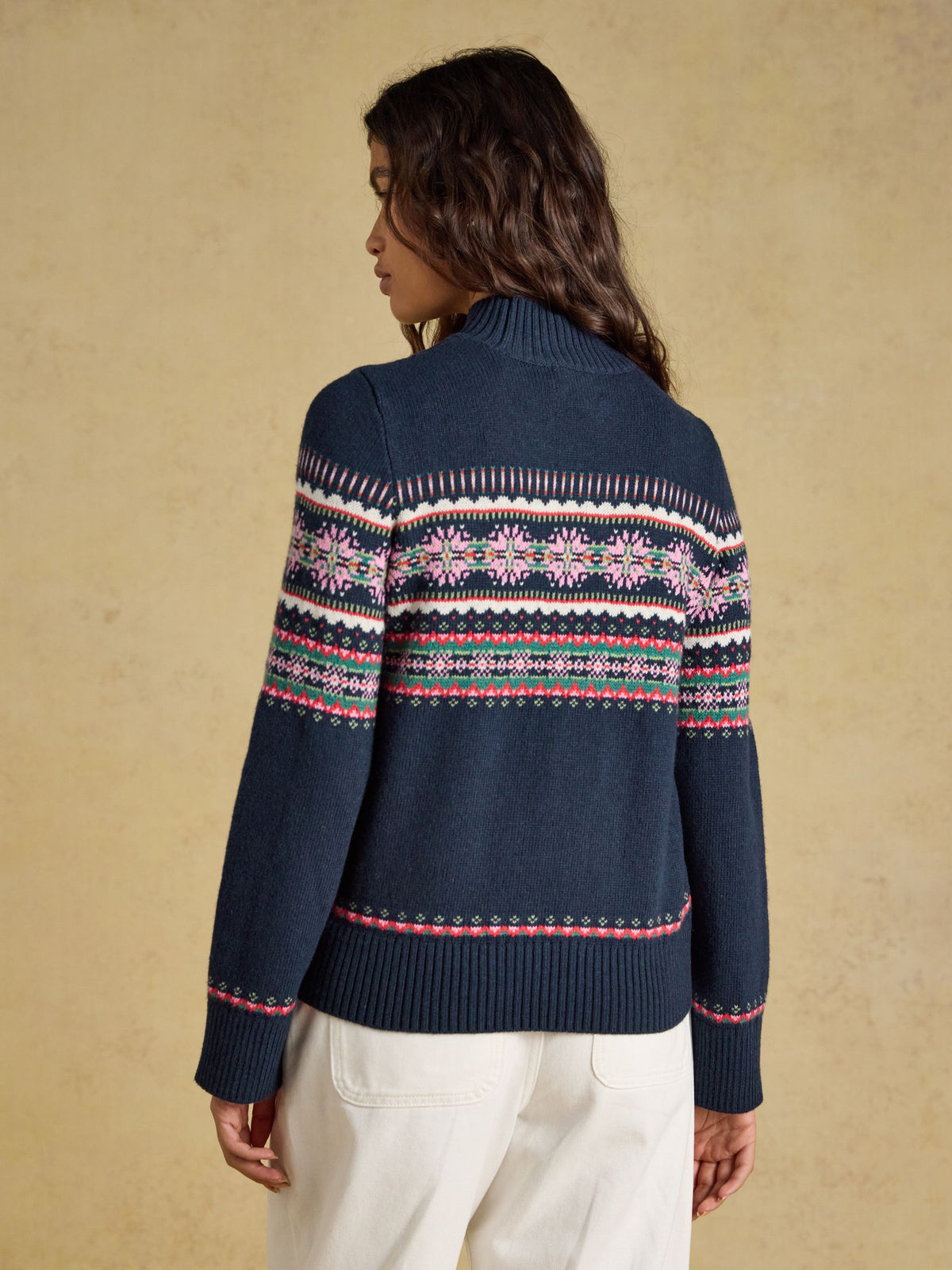 Cotton Blend Knitted Jumper - Navy