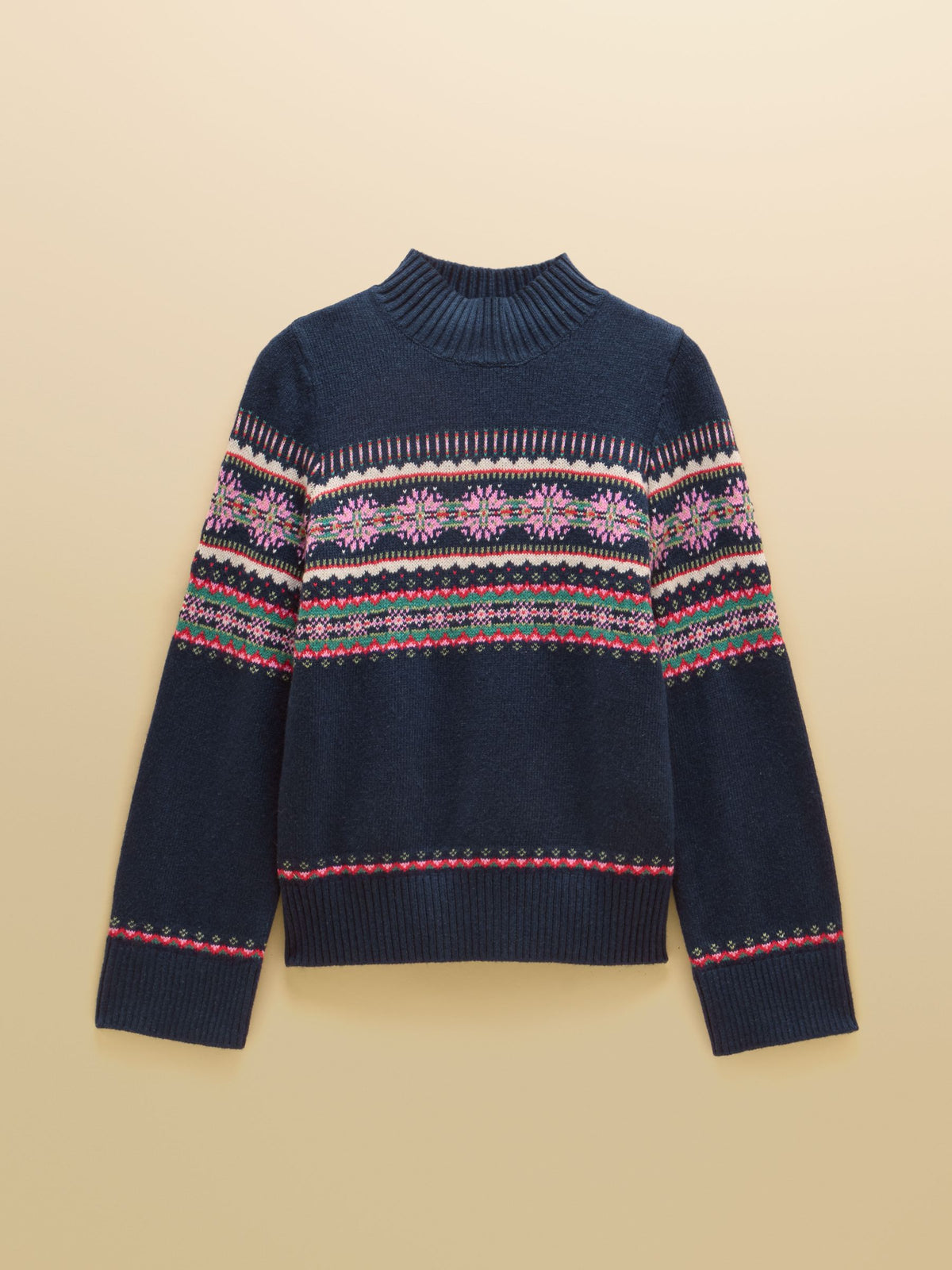 Cotton Blend Knitted Jumper - Navy