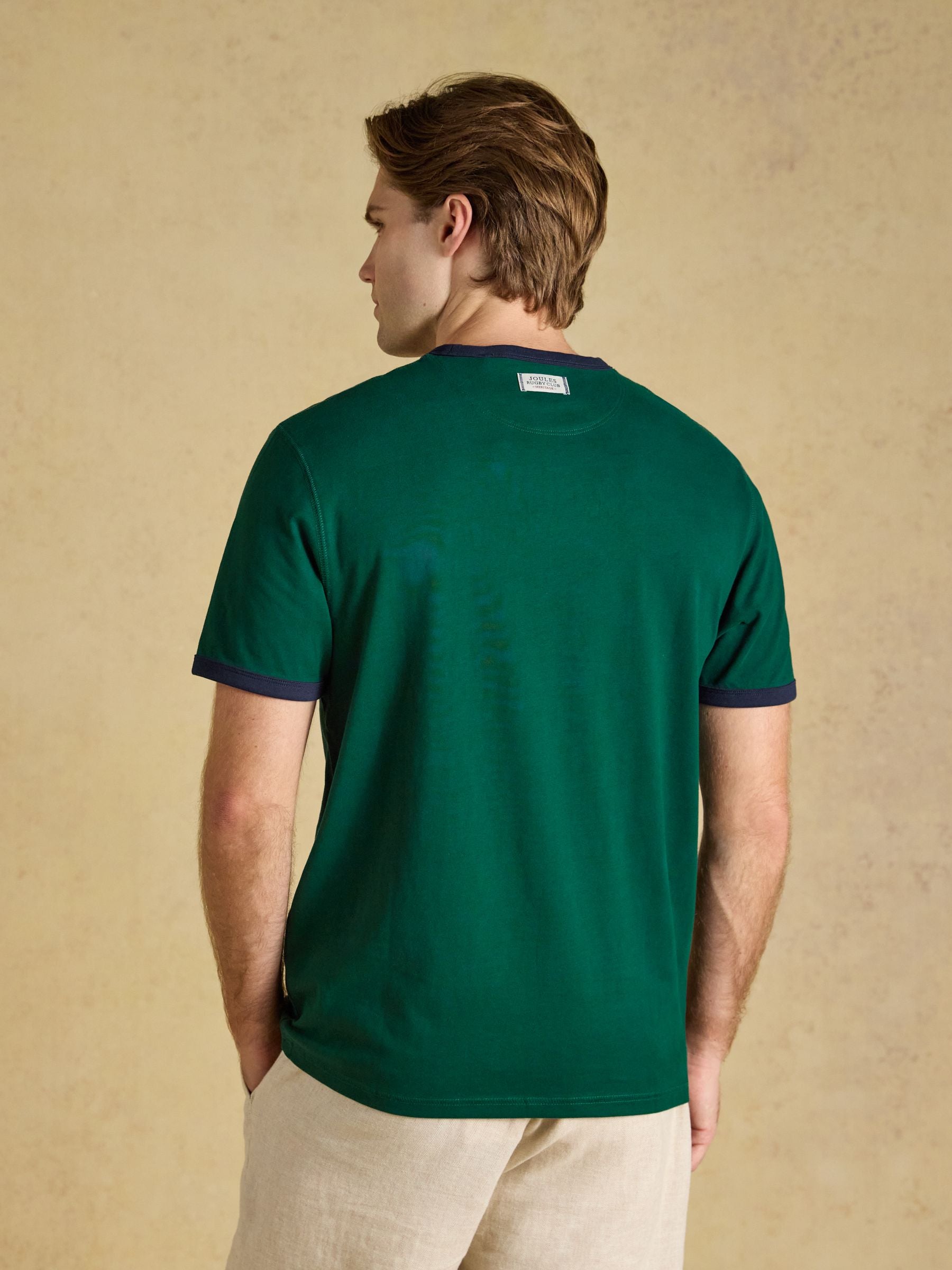 Rugby Club Green Crew Neck Cotton T-Shirt
