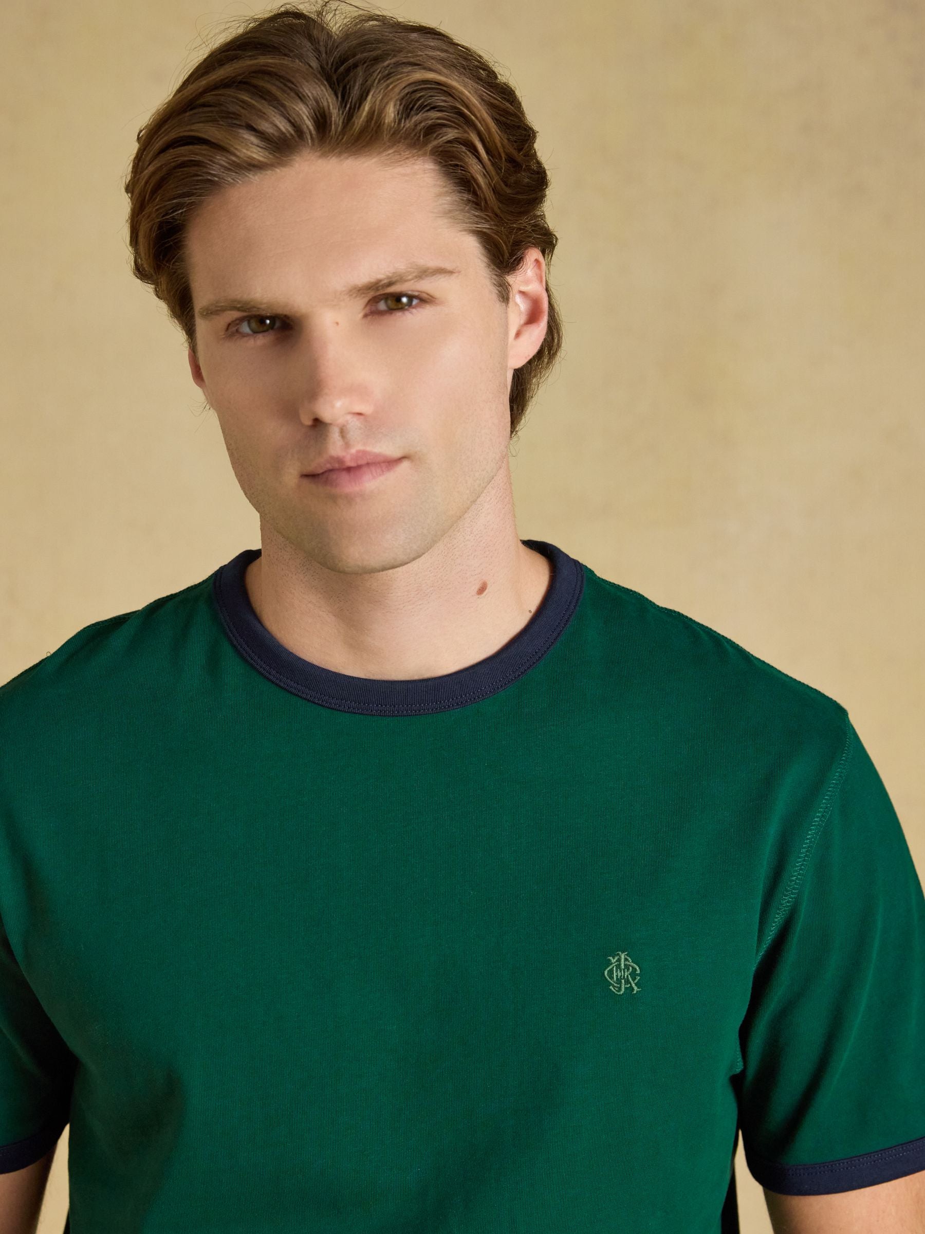 Rugby Club Green Crew Neck Cotton T-Shirt