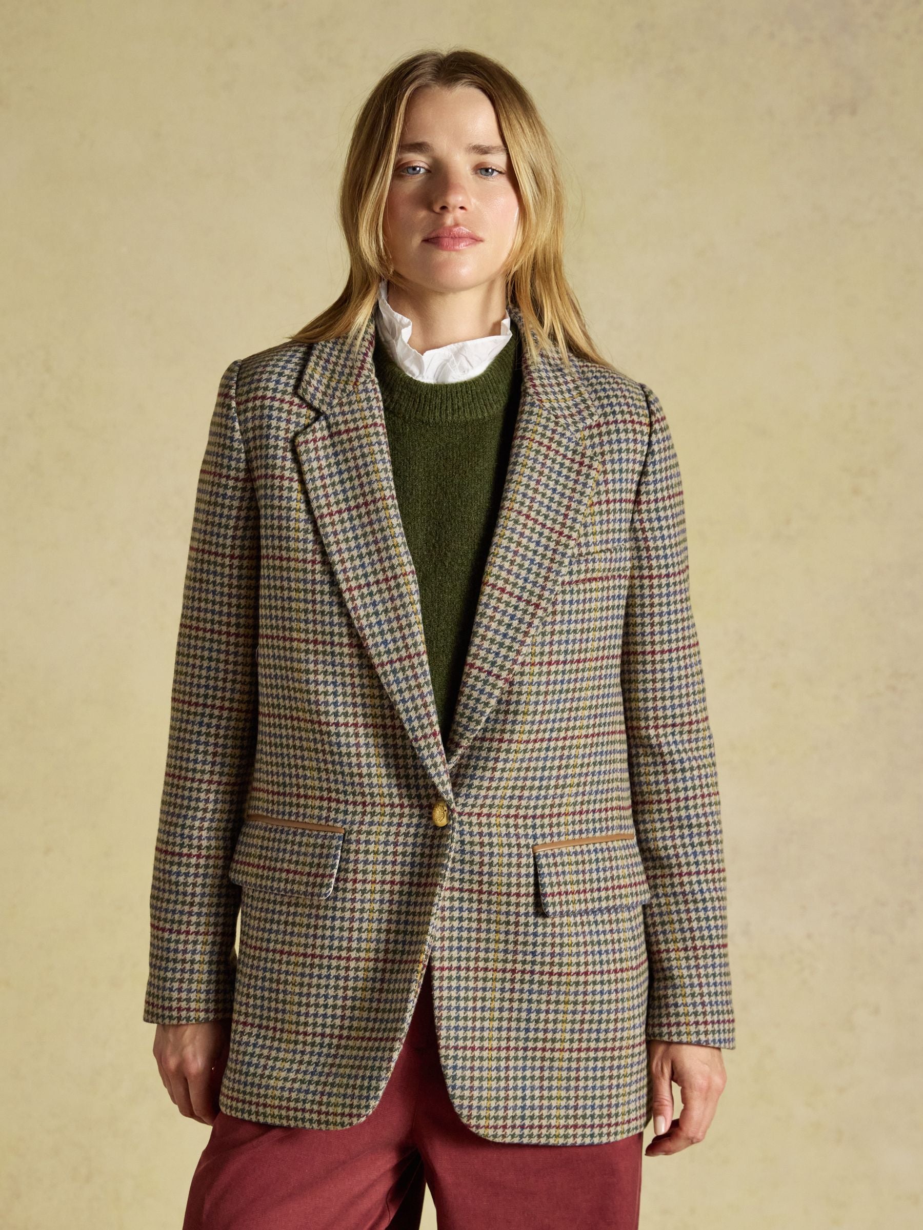 Hackmore Check Relaxed Fit Tweed Blazer With Wool