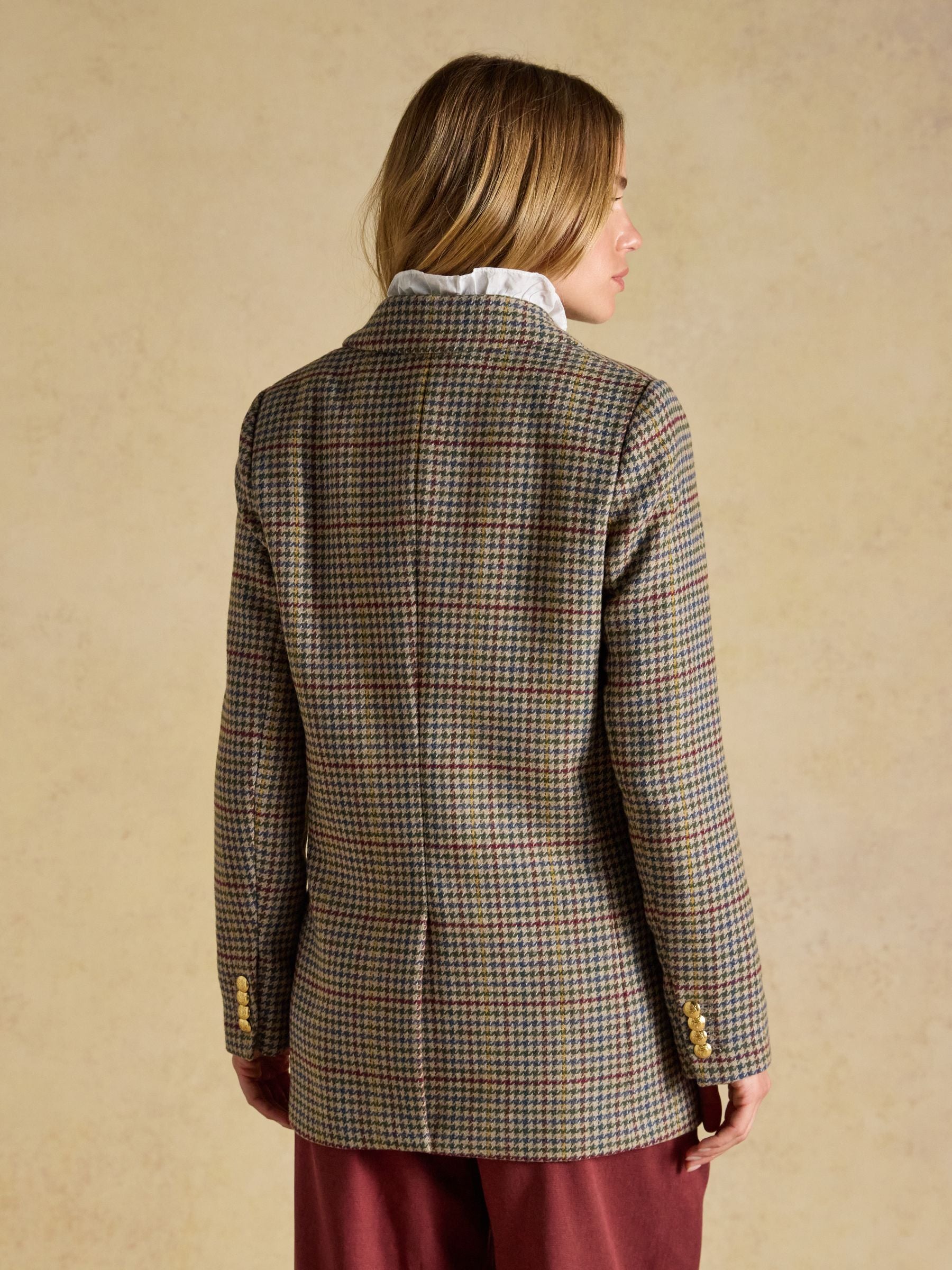 Hackmore Check Relaxed Fit Tweed Blazer With Wool