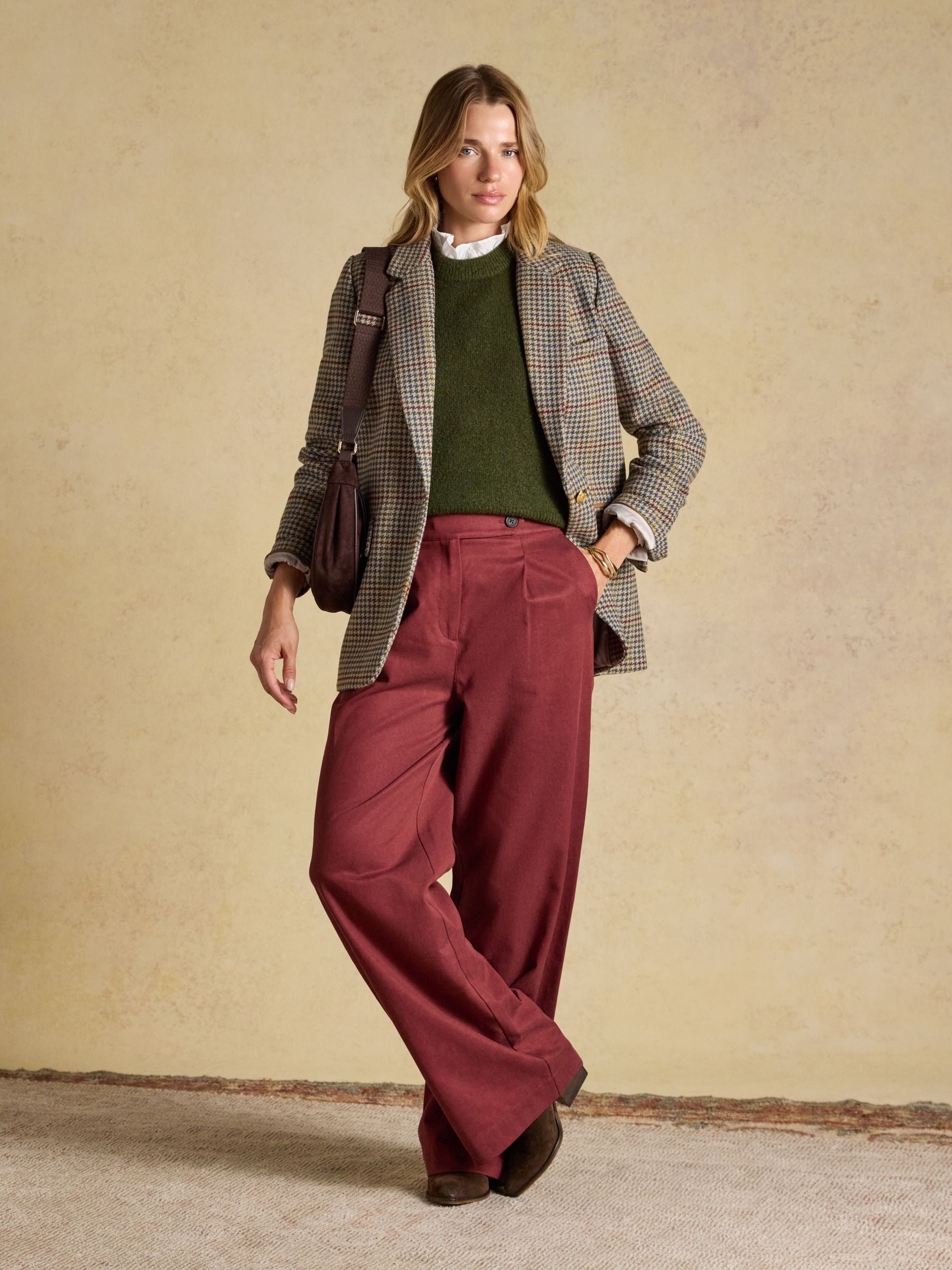 Hackmore Check Relaxed Fit Tweed Blazer With Wool
