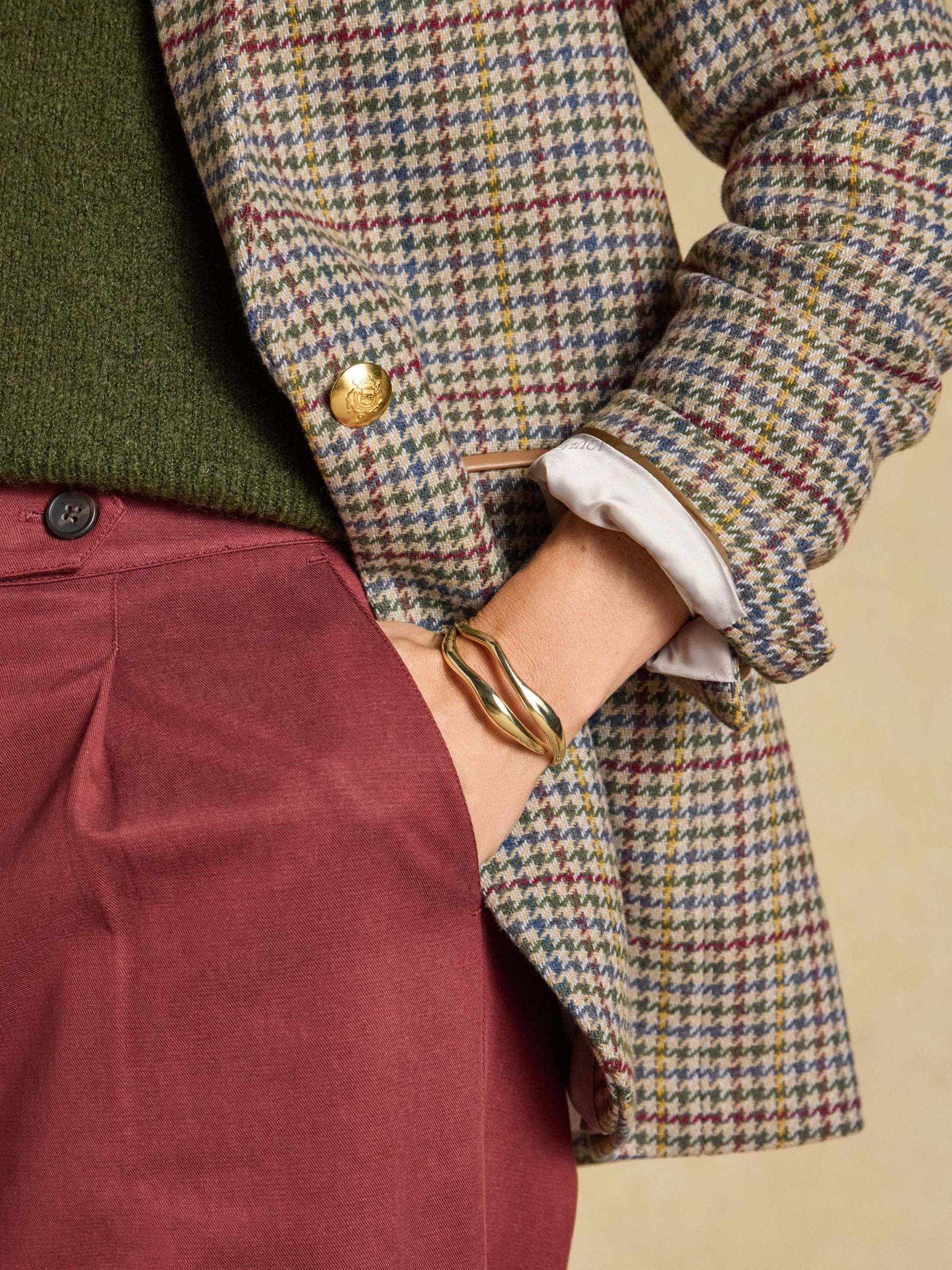 Hackmore Check Relaxed Fit Tweed Blazer With Wool