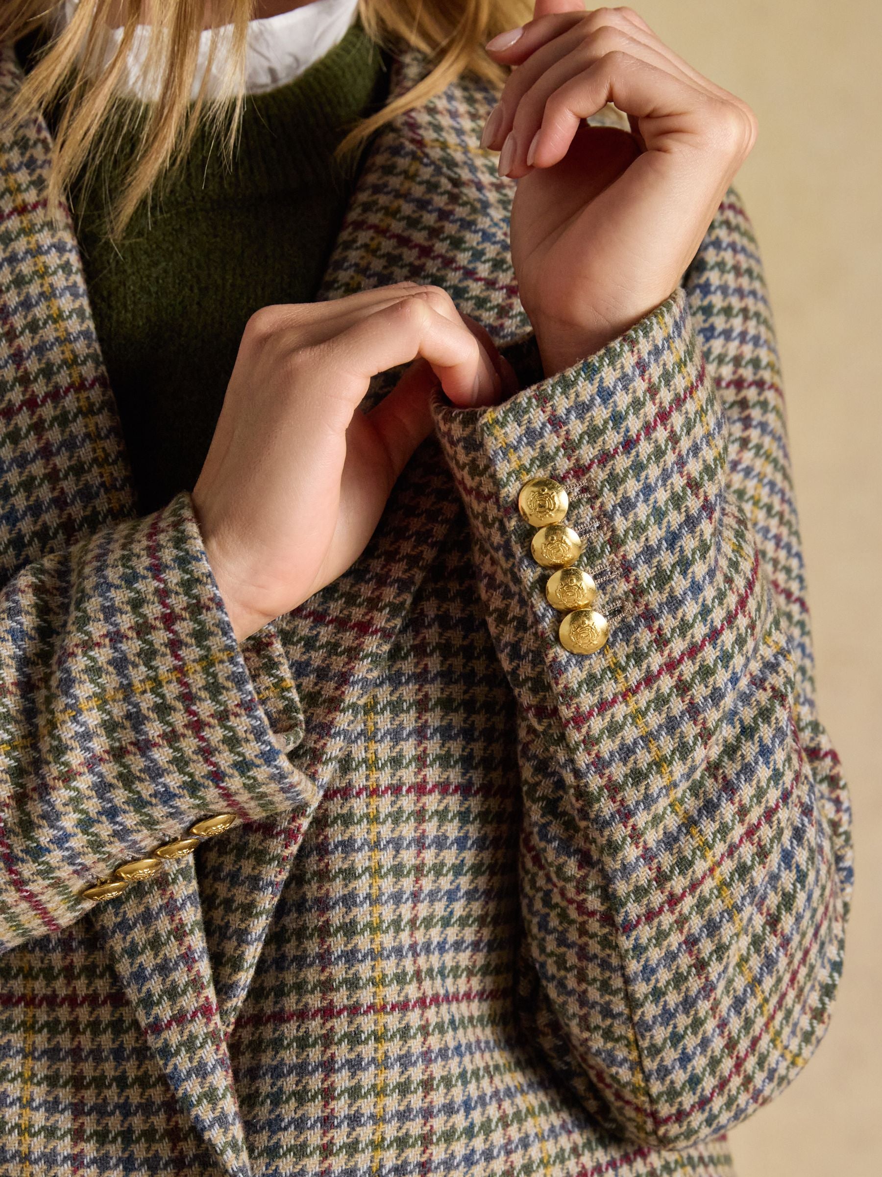 Hackmore Check Relaxed Fit Tweed Blazer With Wool