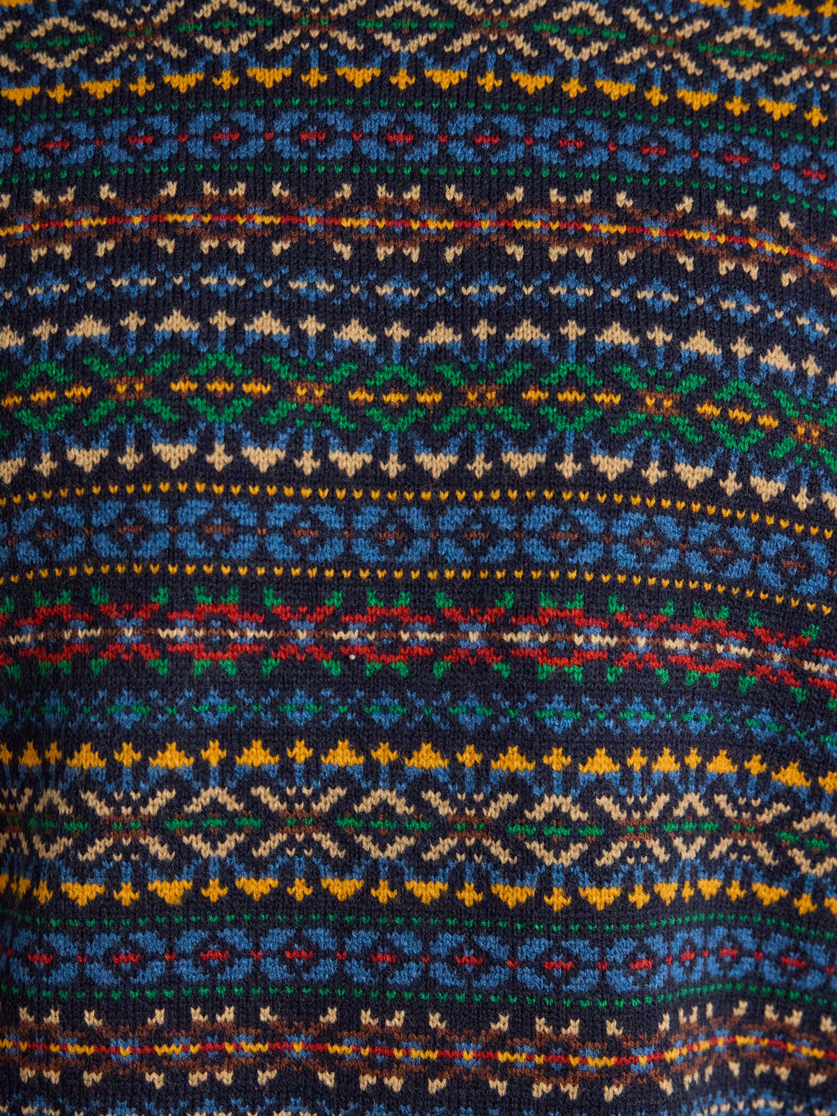 Fair Isle Crew Neck Jumper - Navy Multi