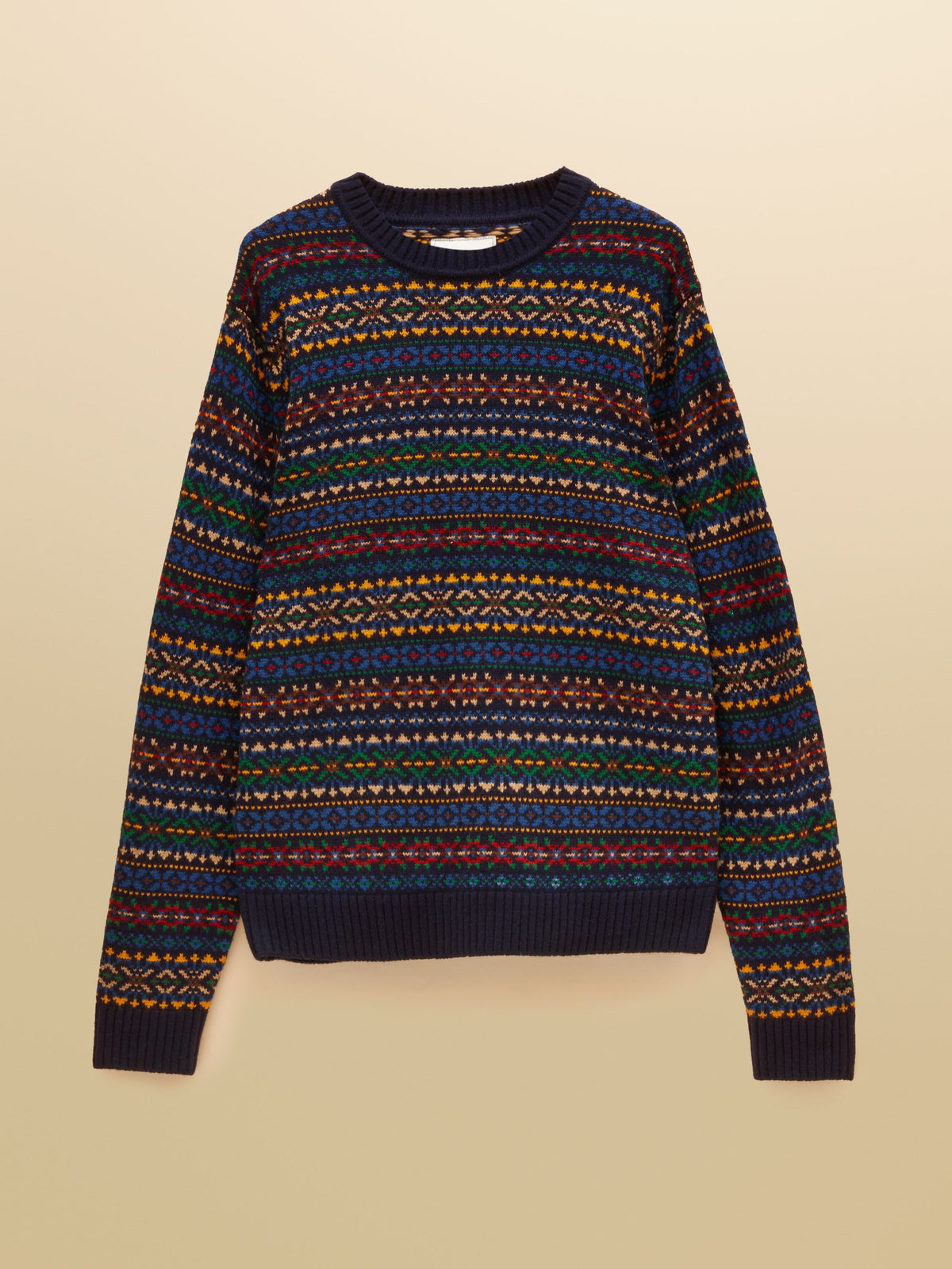 Fair Isle Crew Neck Jumper - Navy Multi