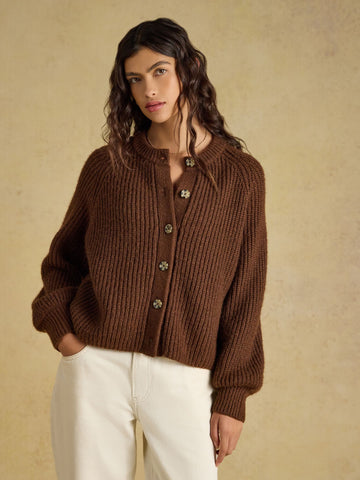 Soft Handle Cardigan - Chocolate Brown