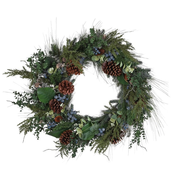 80cm Pine Blueberry Wreath