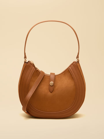 Tan Brown Crossbody Saddle Bag